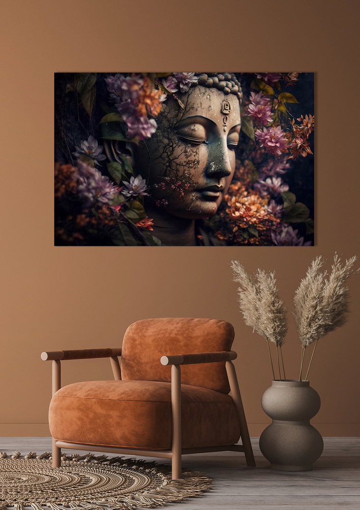 Acrylglasbild-Zen Flower Buddha-image LAND