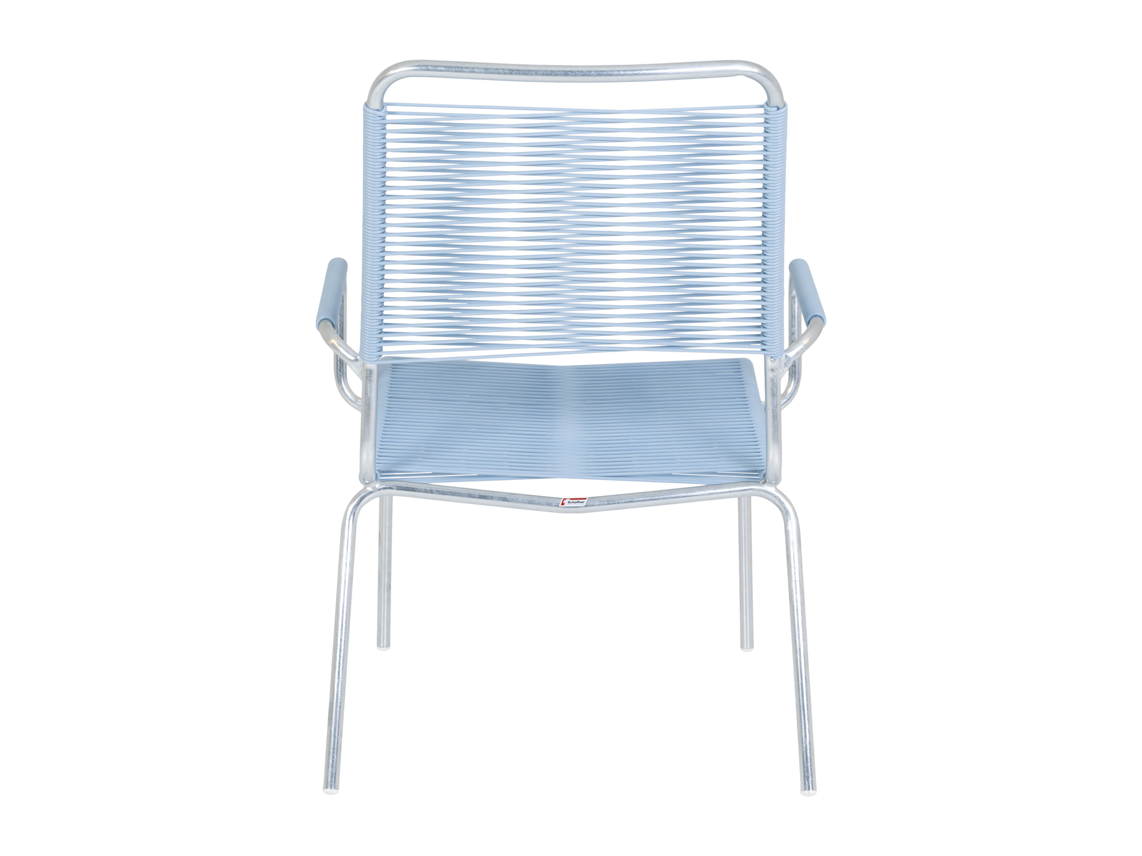 Spaghettisalon-Sessel Rigi mit Armlehnen von Schaffner / Farbe: Pastellblau / Grösse: x cm