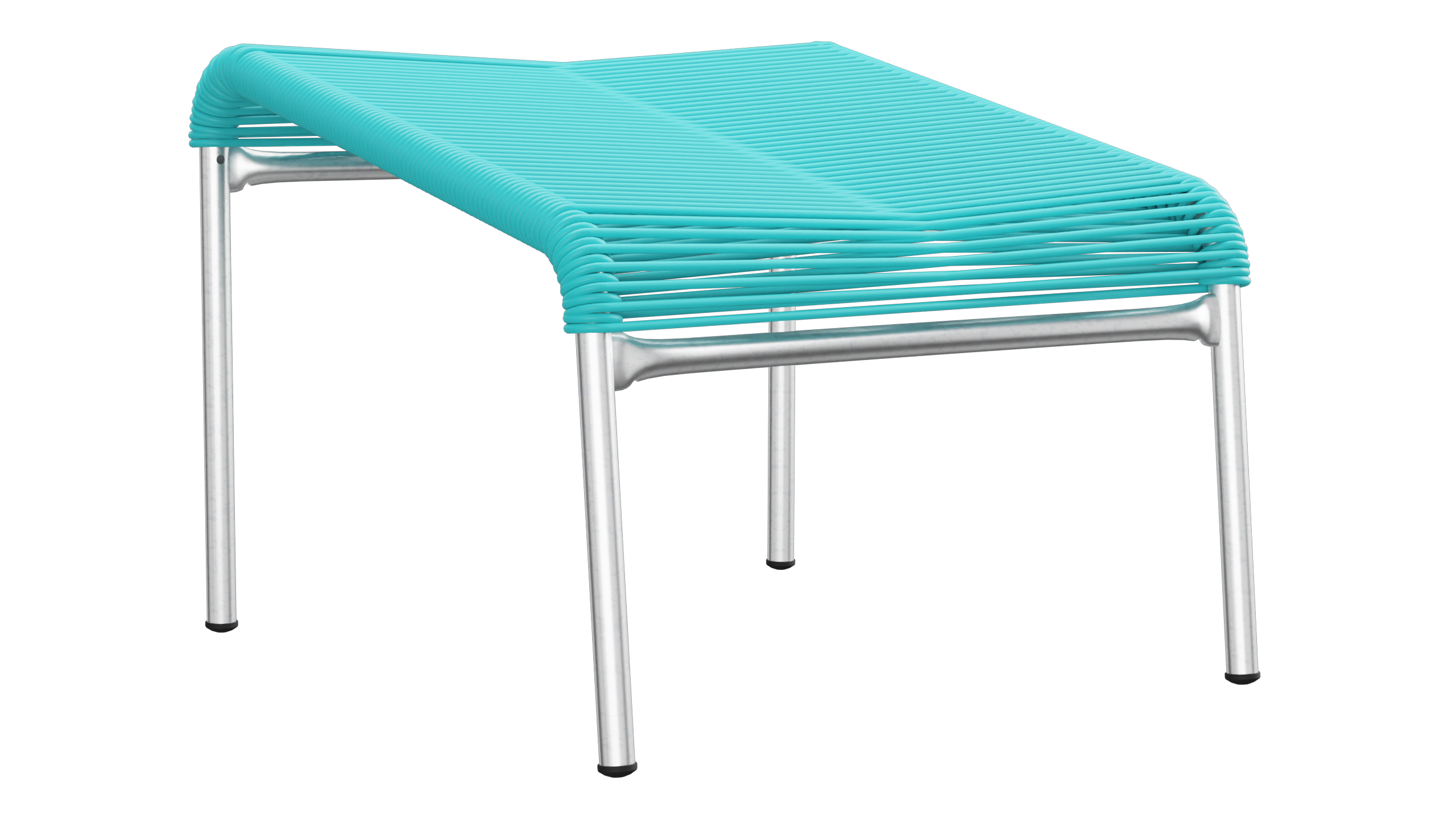 Spaghetti footstool Säntis hot-dip galvanised from Schaffner / Colour: Turquoise