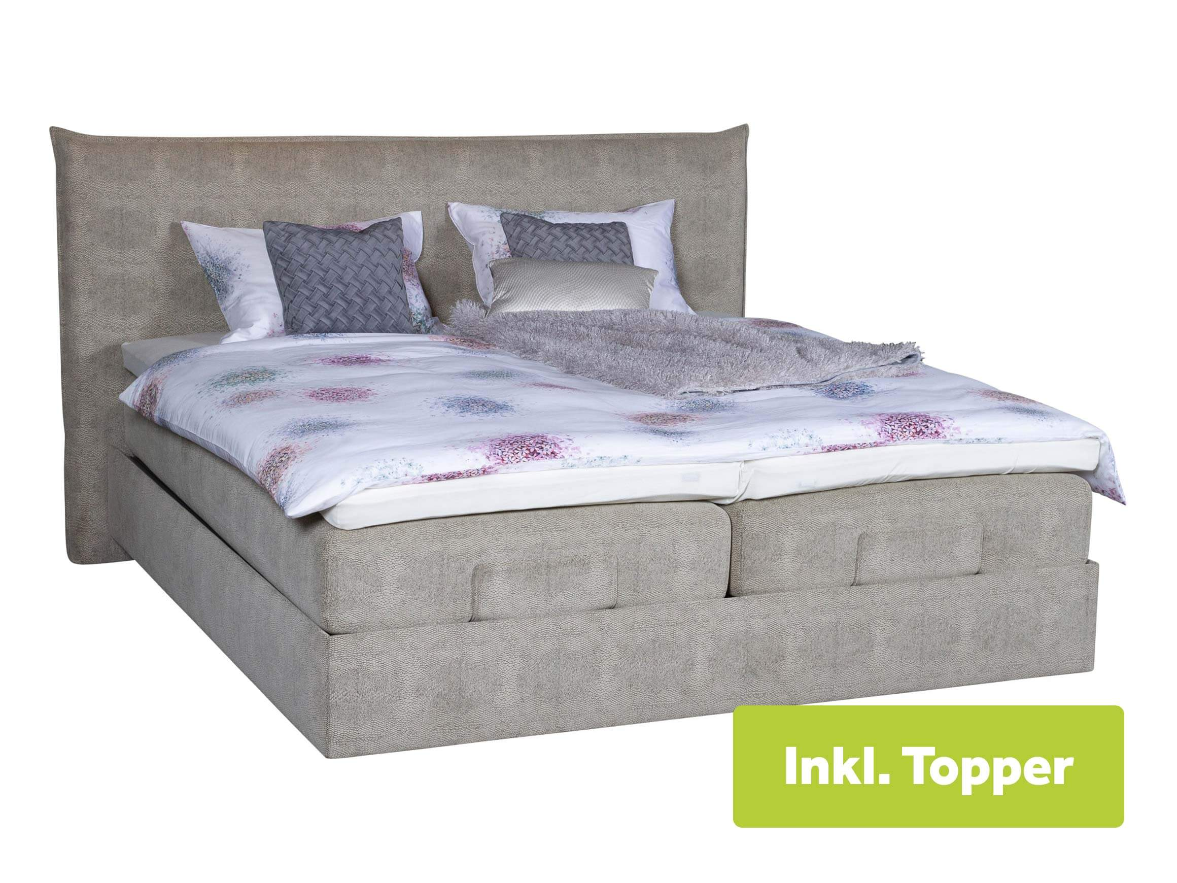 Boxspringbett Artemis, Stoff, Taschenfederkern,
