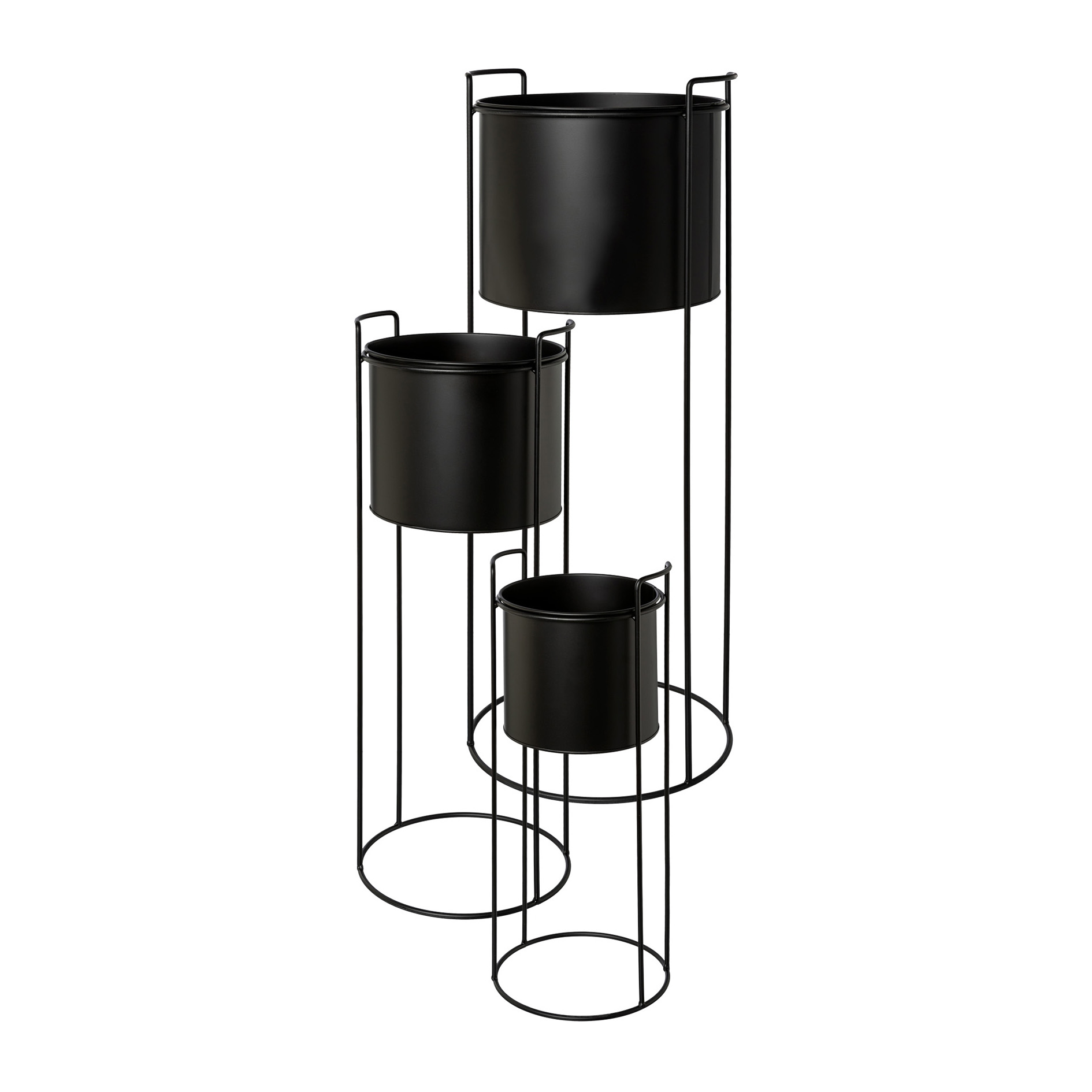 Pflanzengefäss Metall Auf Ständer, Schwarz von Roomio