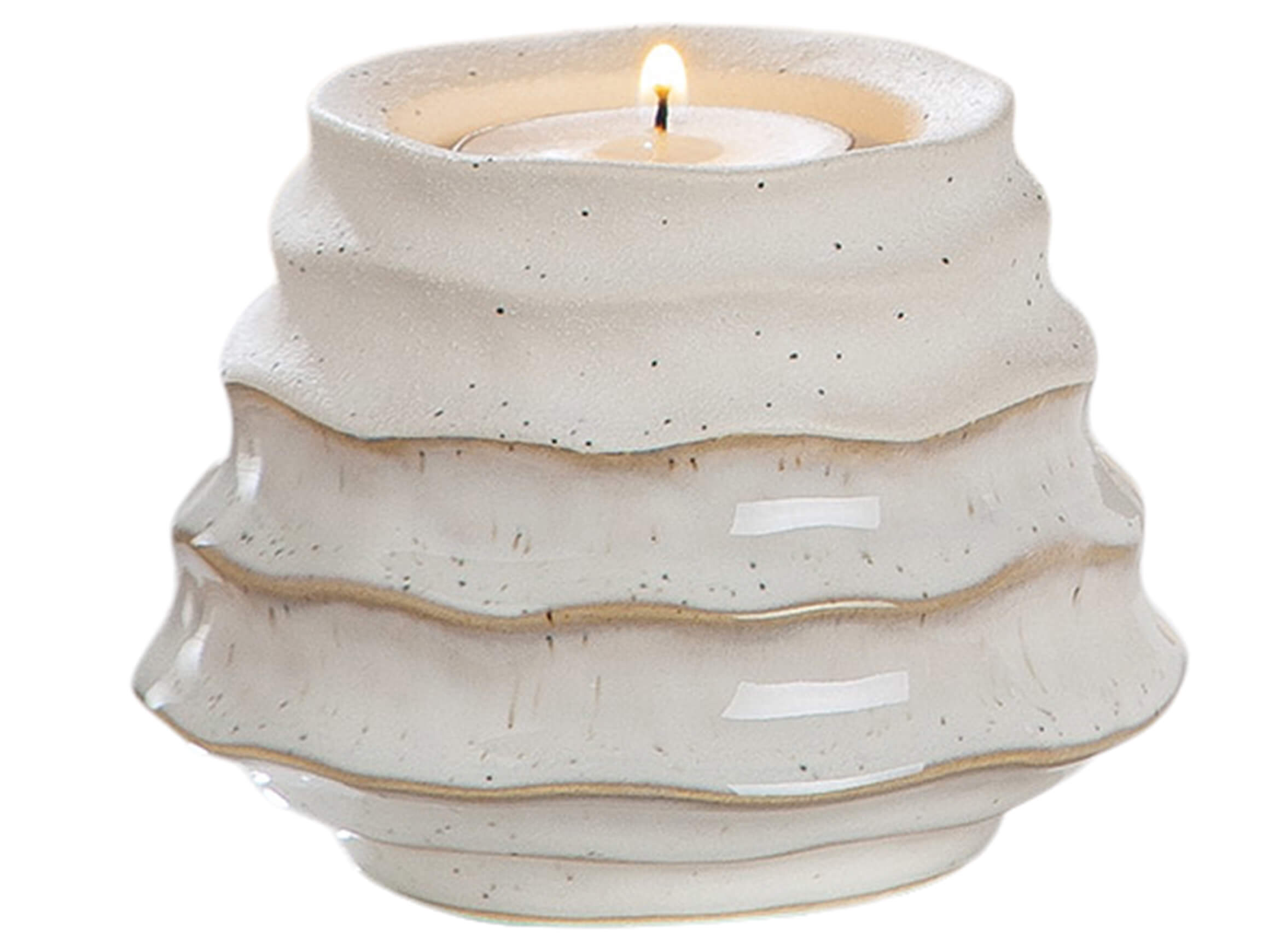 Windlicht Granito Weiss Stonelook H: 8 cm Gilde / Farbe: Weiss