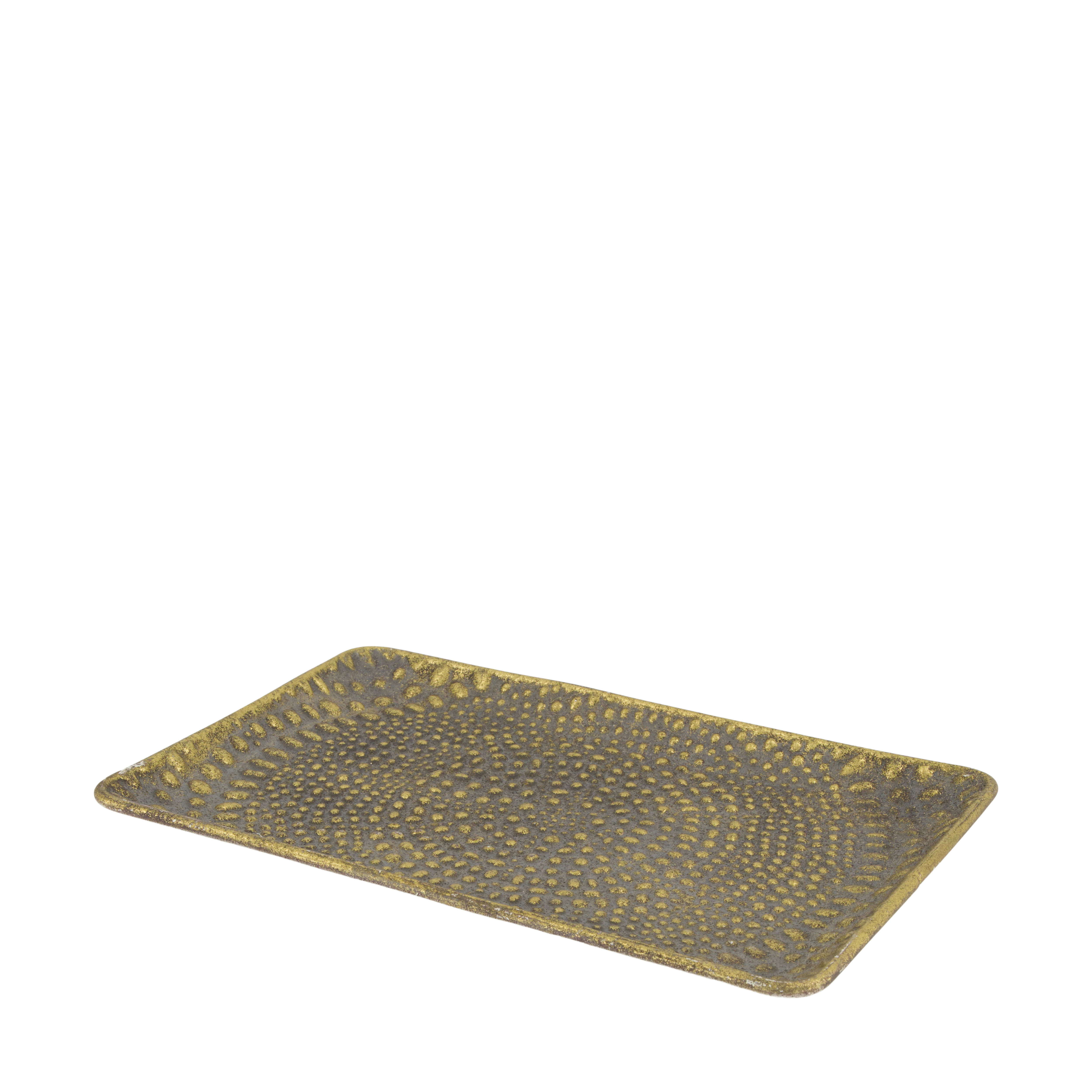 Tablett Metall, Antikgold Decofinder