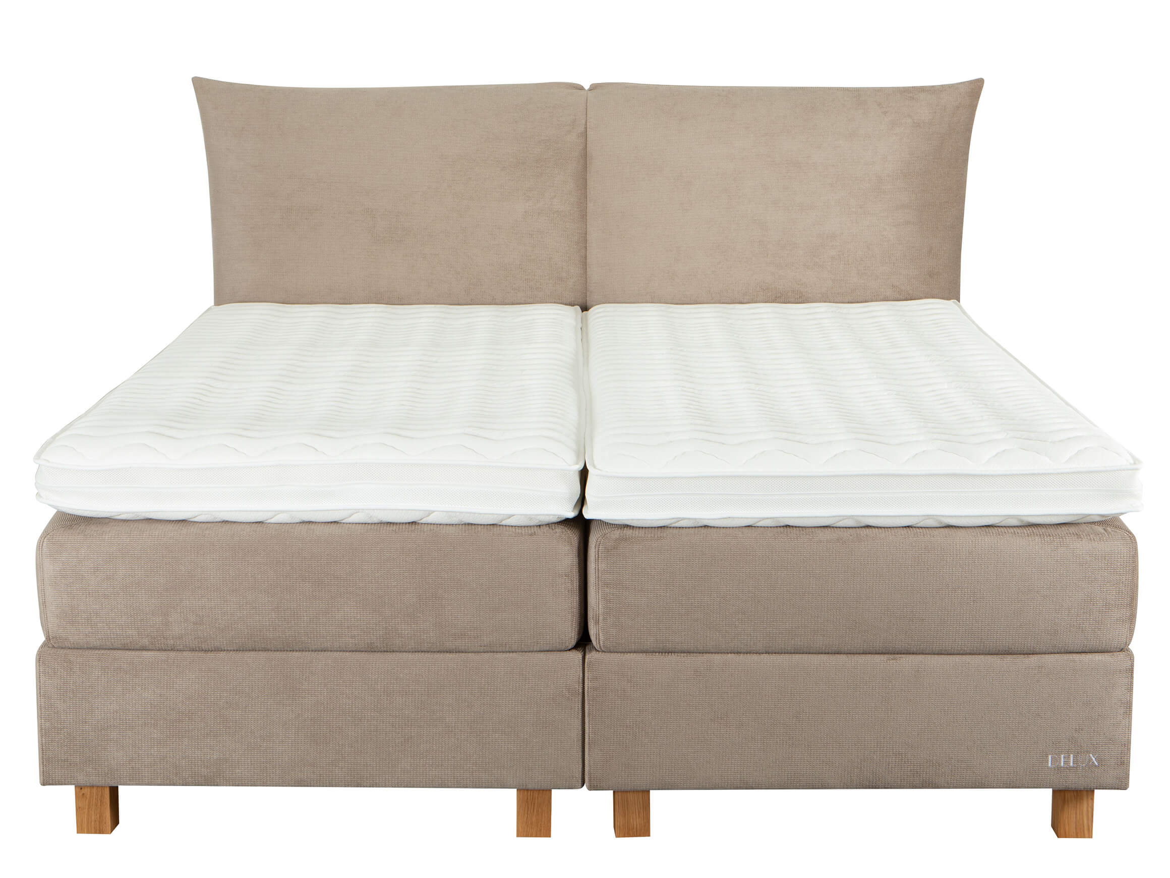 Boxspringbett Tonsberg Delux Scandinavia / Farbe: Funghi / Bezugsmaterial: Stoff