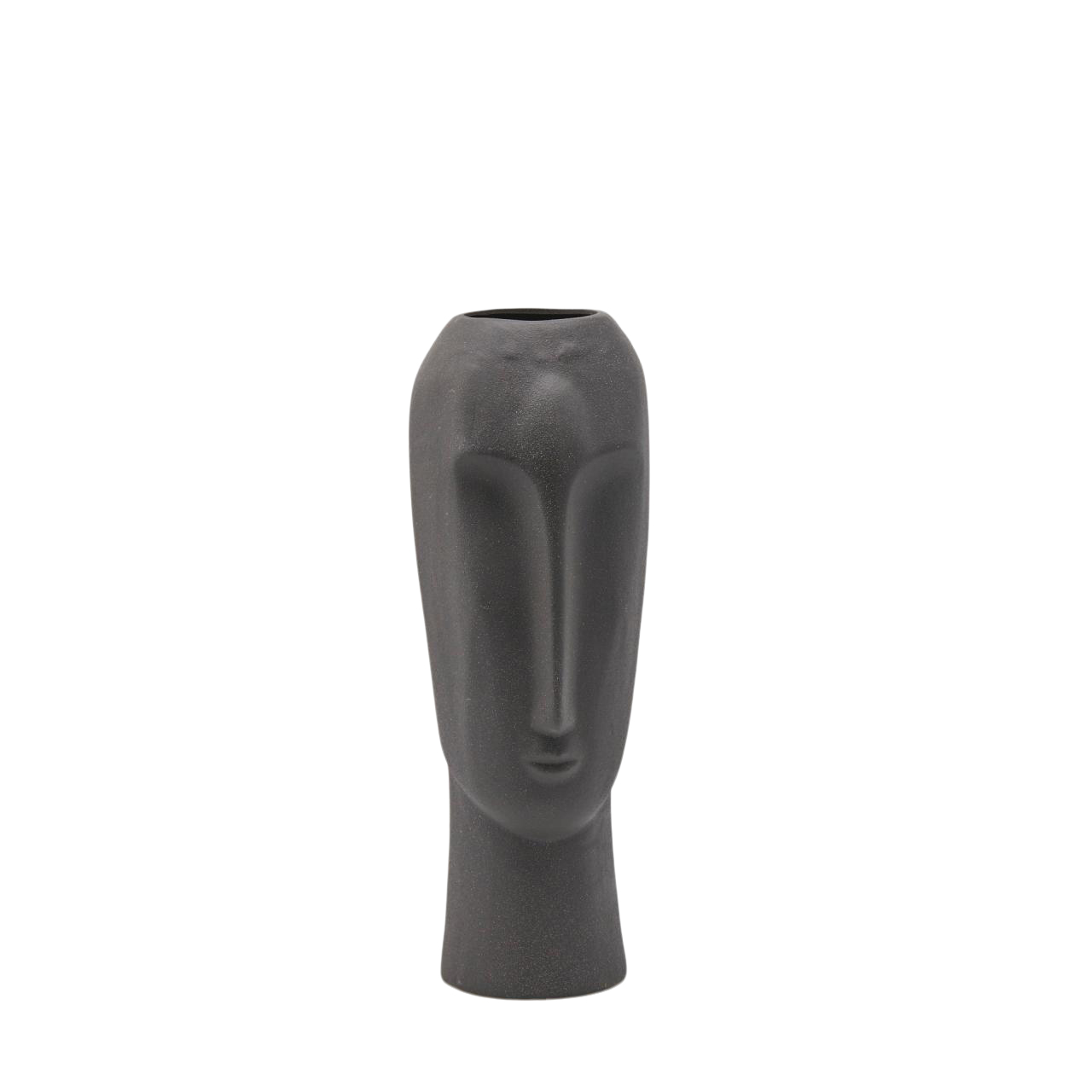 Vase Gesicht Mohai Schwarzgrün H: 44 cm Edg