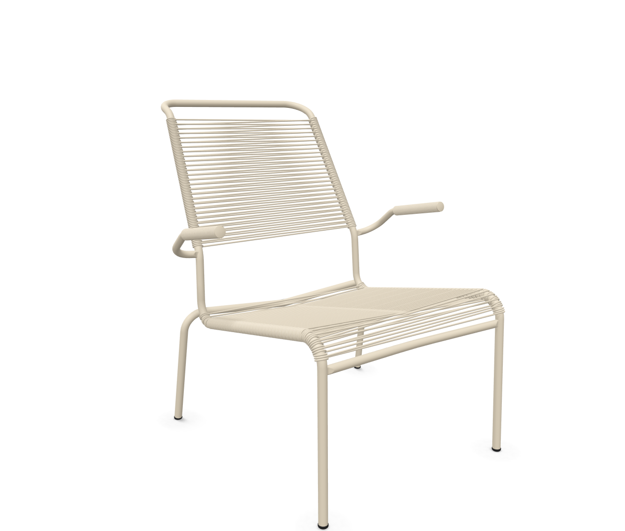 Spaghetti-Lounger Säntis mit Lehne / Hochlehner von Schaffner / Farbe: Pastellsand / Grösse: 68 x 84 cm