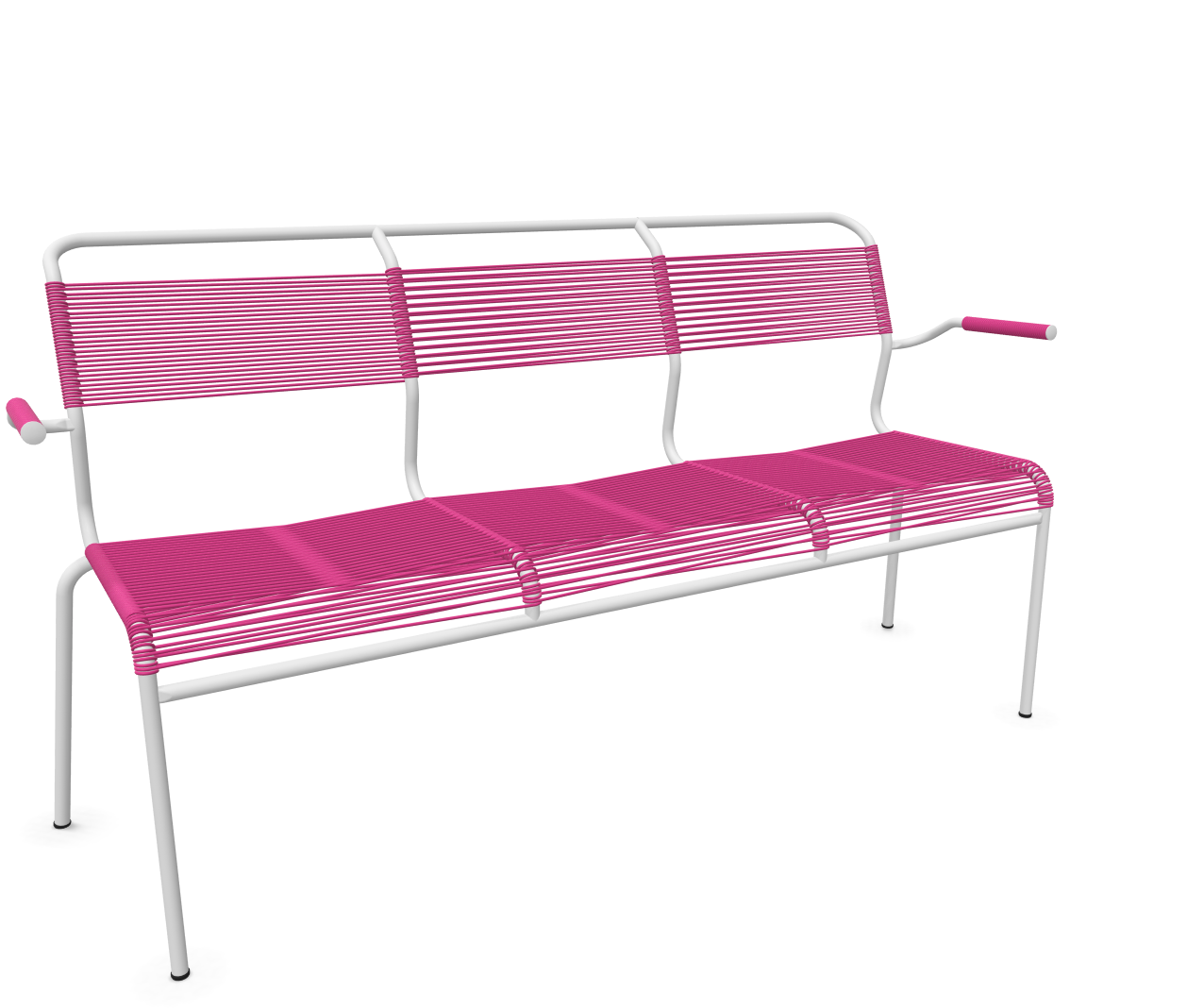 Schaffner Spaghetti-3er-Bank Säntis mit Lehne Rosa | Schubiger Möbel