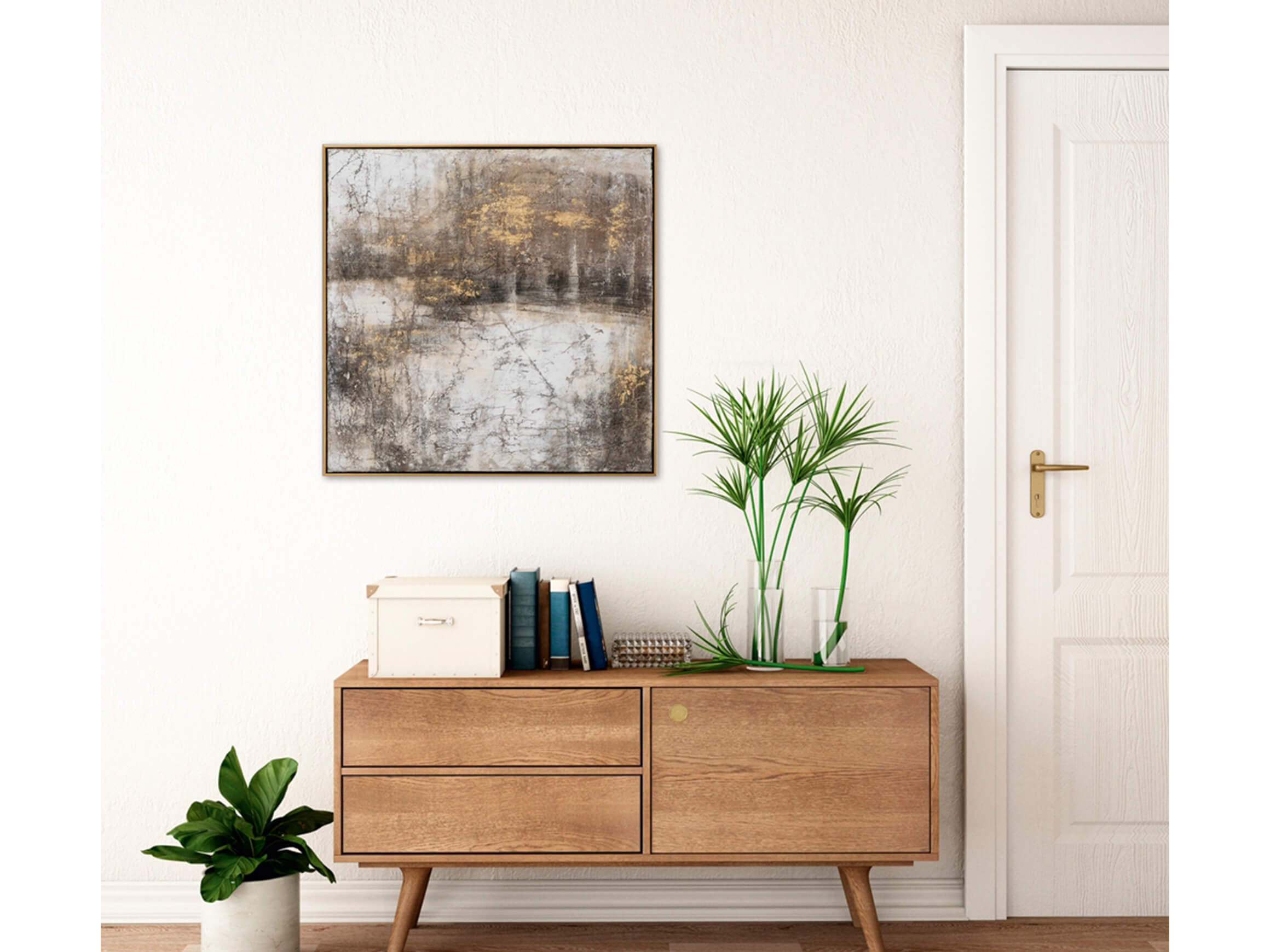 Bild Abstrakte Farbkomposition mit Braun und Gold 2 image LAND