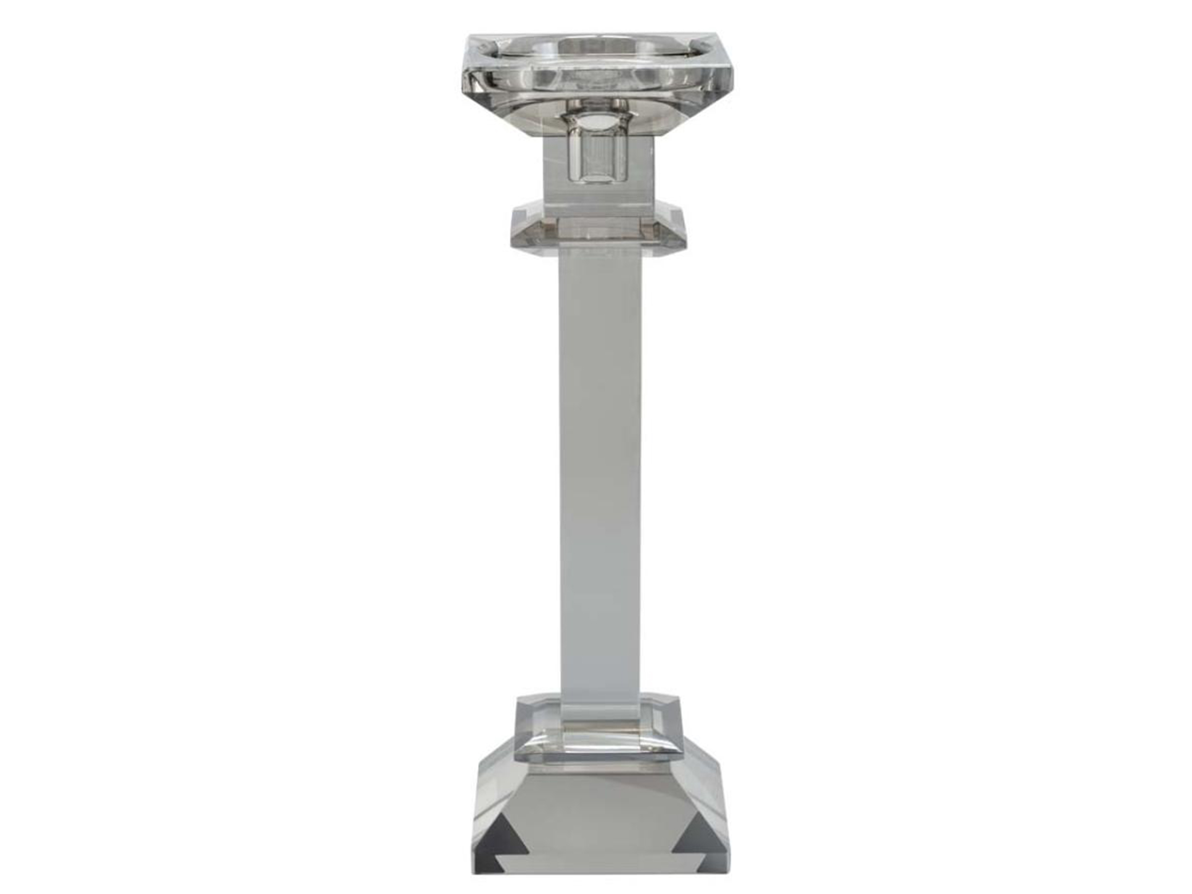 Kerzenständer Kristallglas Grau H: 29 cm Abhika