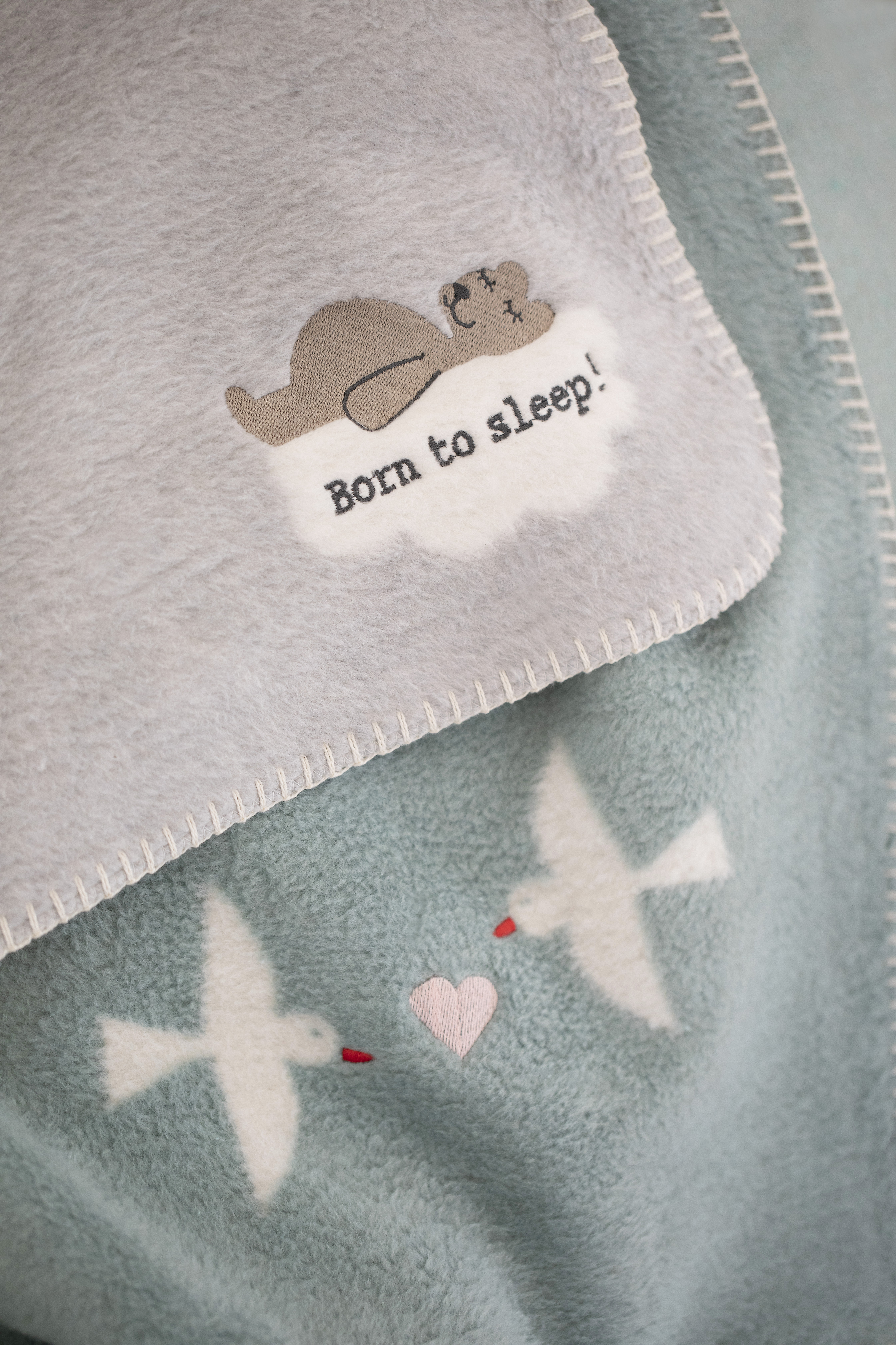 Baby blanket Panda Born to Sleep Light grey W: 75 cm Sander AG