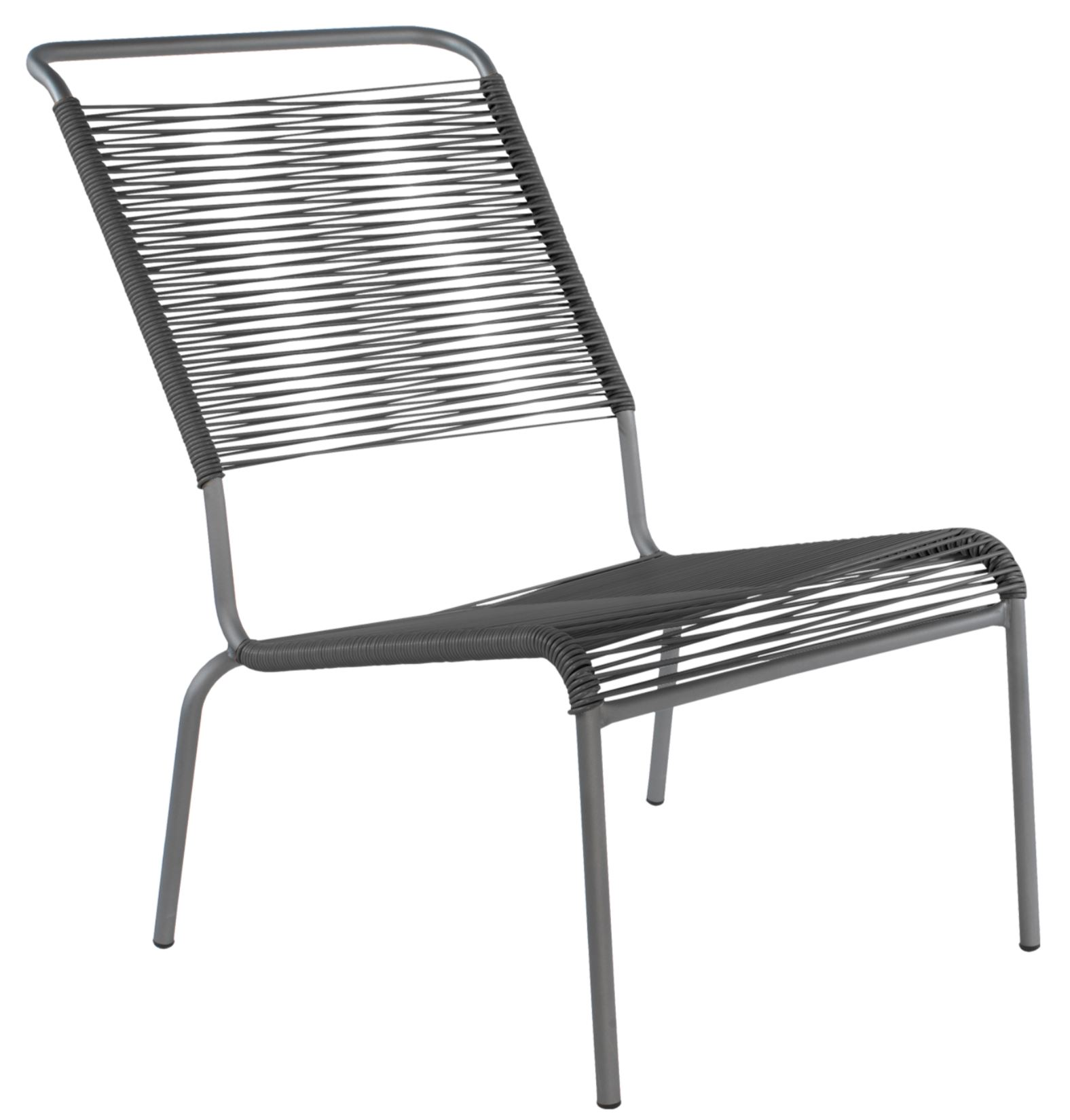 Spaghetti-Lounger-Hochlehner Säntis von Schaffner / Farbe: Anthrazit / Grösse: 54 x 78 cm