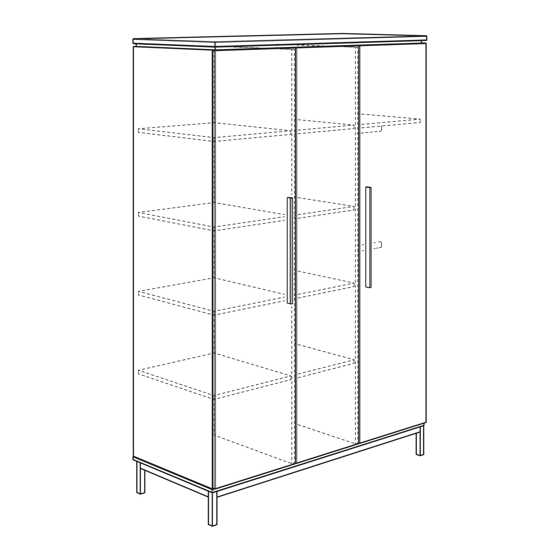 Kleiderschrank Benne 3T von Paidi / Farbe: Kieselgrau / Grösse: 135 x 56 cm