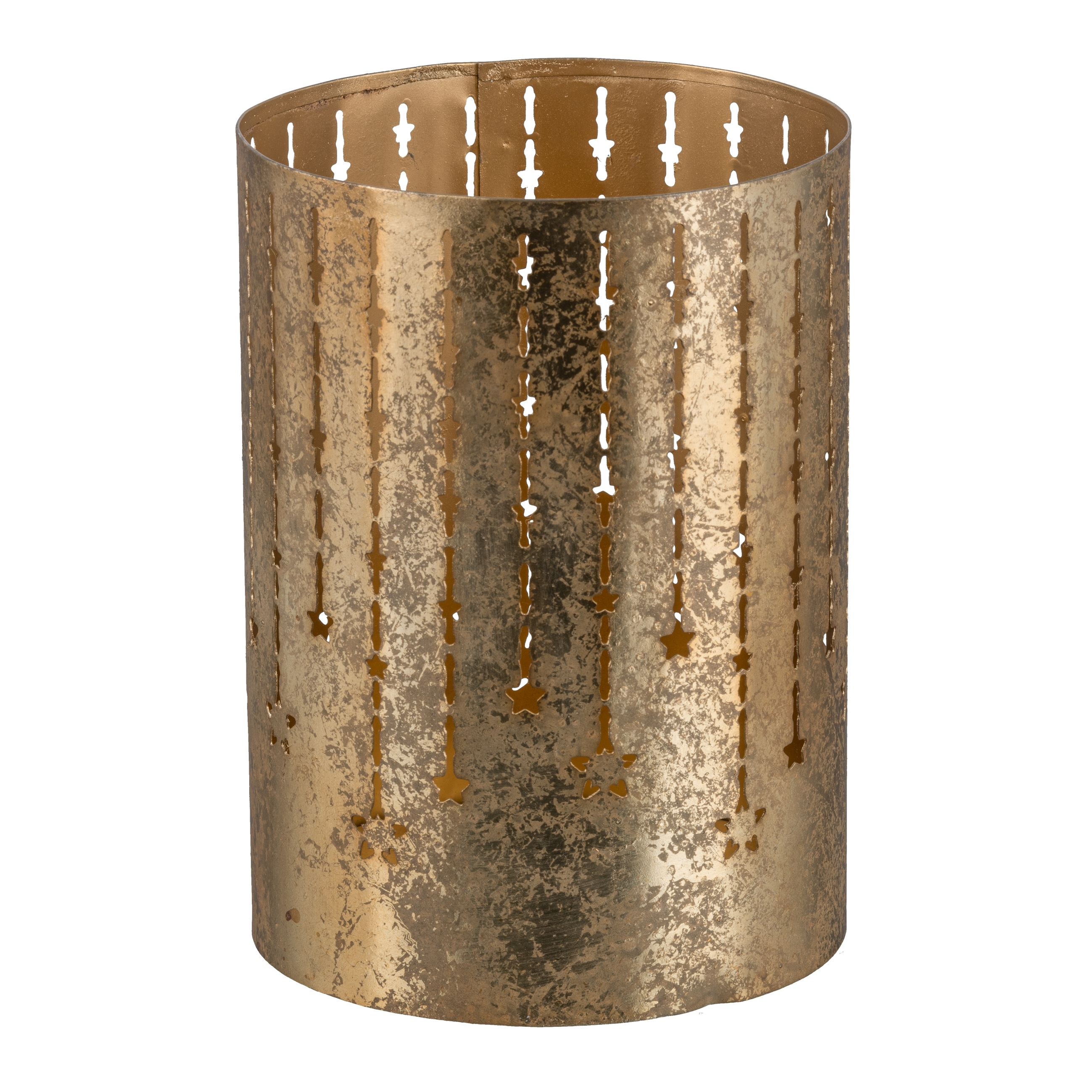 Gasper Windlicht Sternstanzdekor, Gold  | Schubiger Möbel