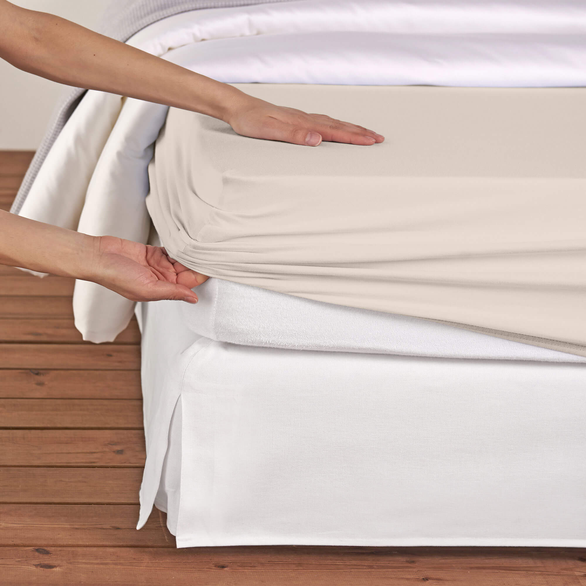 Fixleintuch Jersey Sand, 200x90 Cm, Höhe: 30 cm