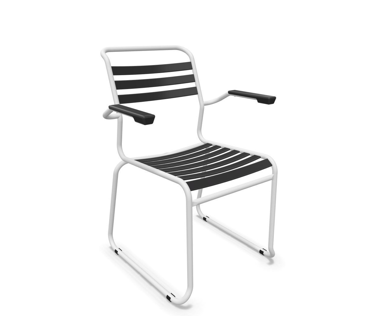 Schaffner Kufen-Lättli-Stuhl Säntis mit Lehne Grau | Schubiger Möbel