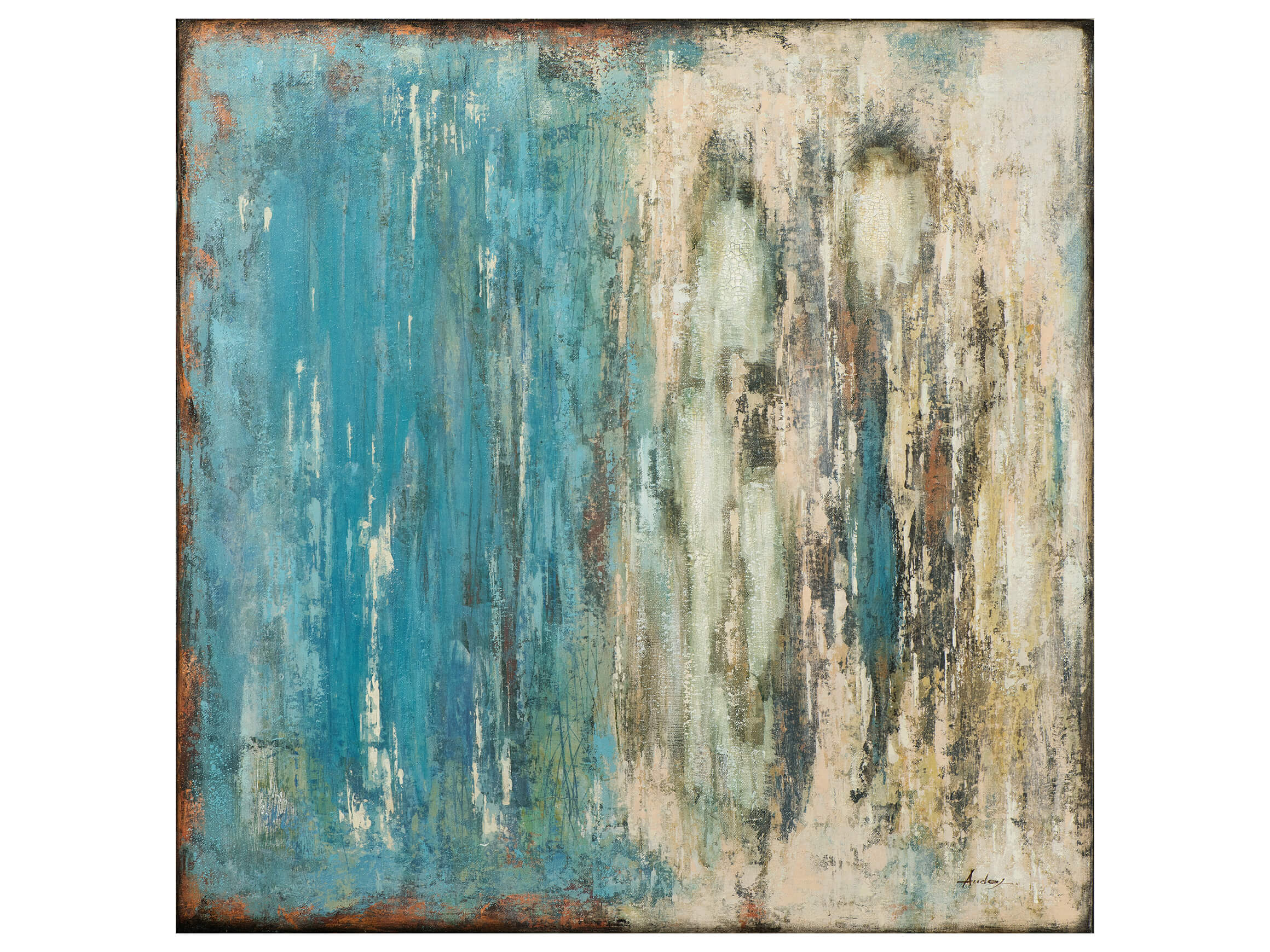 Bild Abstrakt Blau Beige image LAND