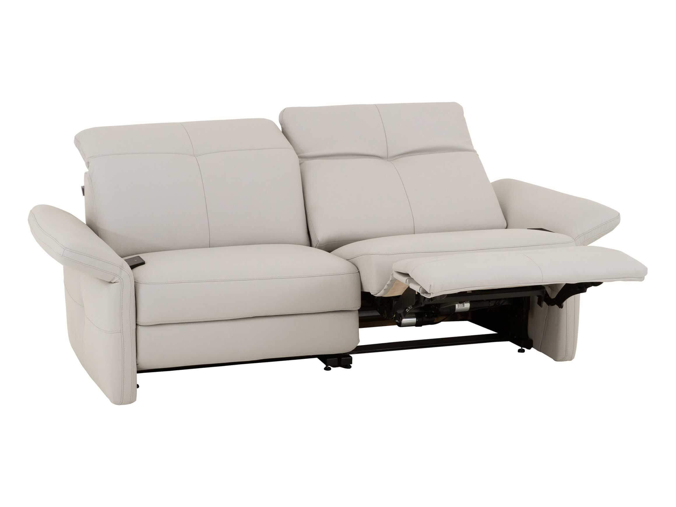 Sofa Baranya, 2-Sitzer Leder Perle, BxTxH 190x93x82 cm