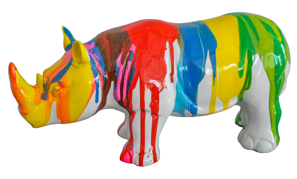 image LAND Skulptur Buntes Nashorn  | Schubiger Möbel
