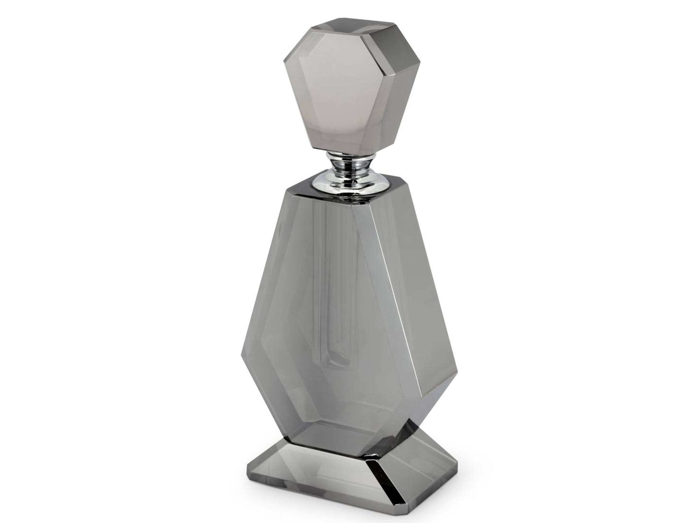 Abhika Parfum Flakon Valentine Kristallglas Grau H: 18 cm  | Schubiger Möbel
