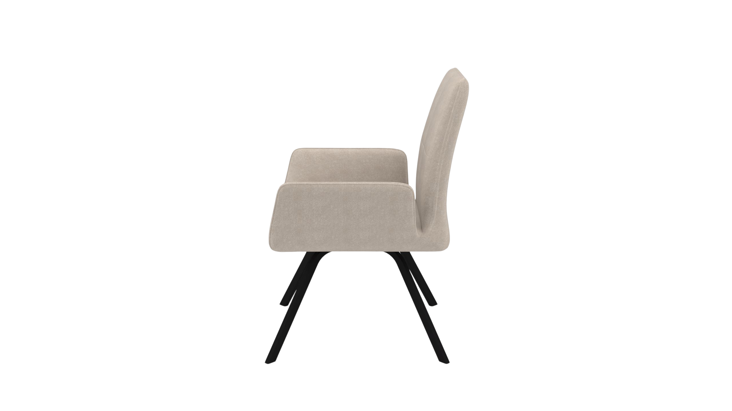 Stuhl Sirius - von UrbanDesign | Drehfunktion, Fuss schwarz, Stoff Desert