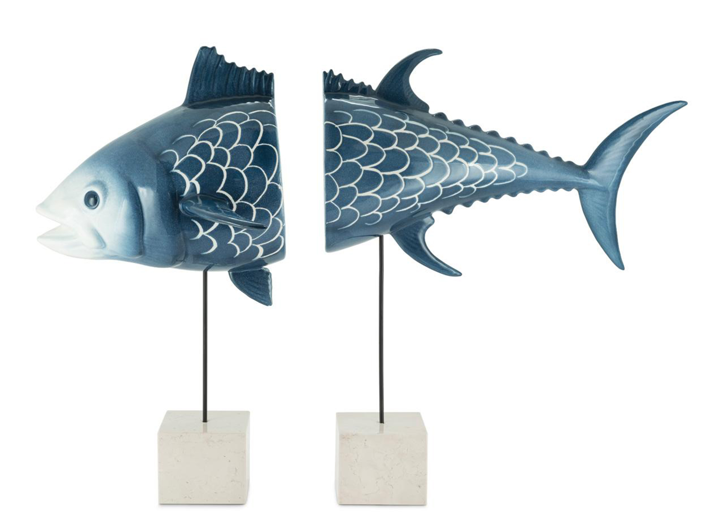 Figur Thunfisch 2teilig Zum Aufstellen Gold H: 55 cm Abhika