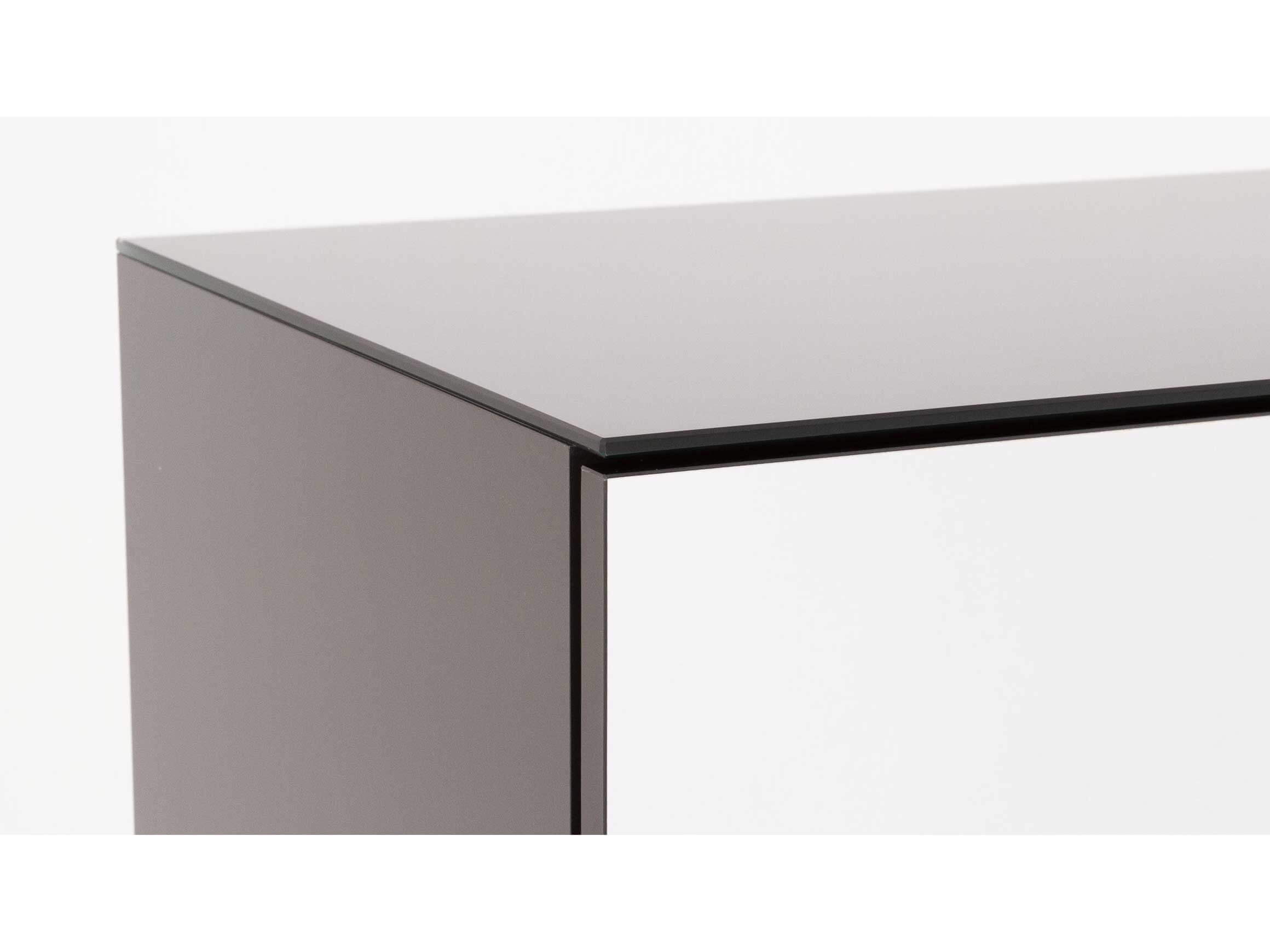 TV-Möbel Korpus Schwarz, Abdeckplatte Schwarzglas,