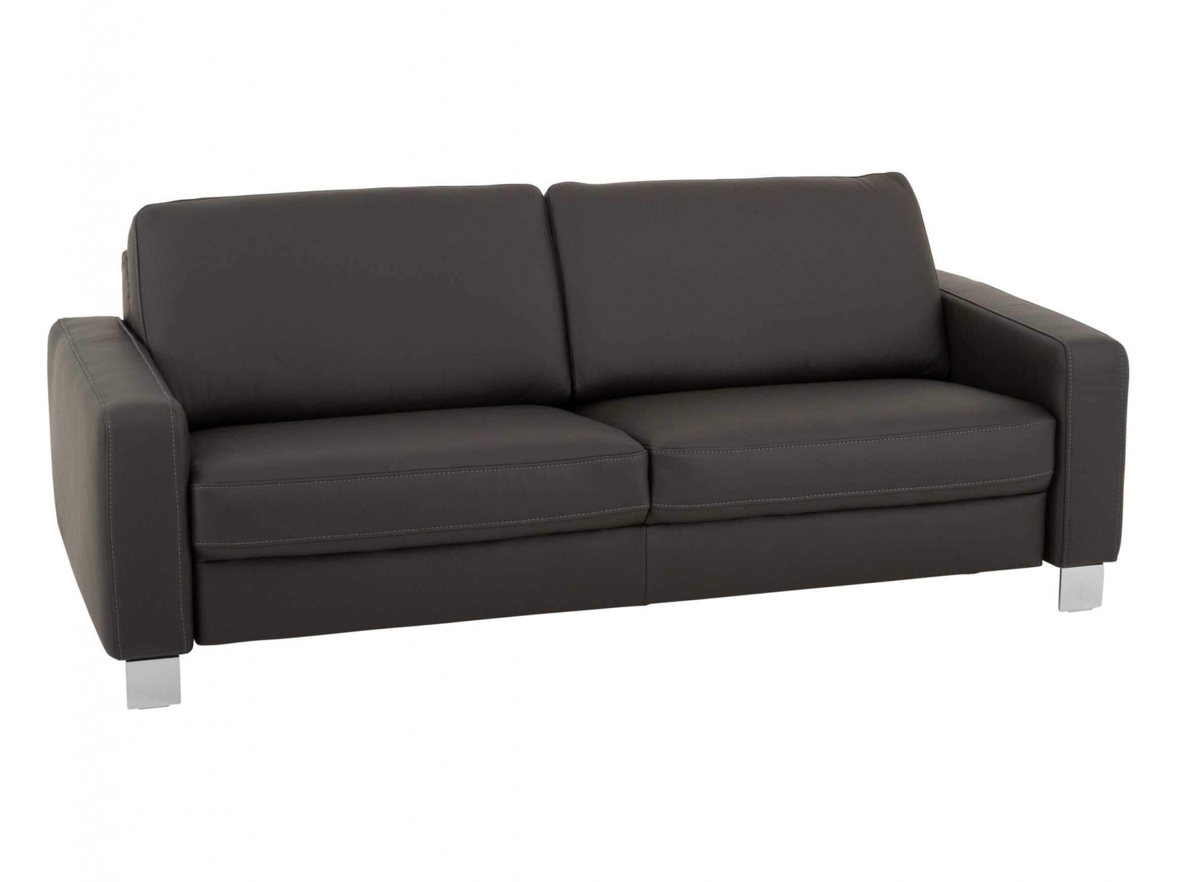 Sofa Shetland B: 214 cm Polipol / Farbe: Anthrazit / Bezugsmaterial: Leder