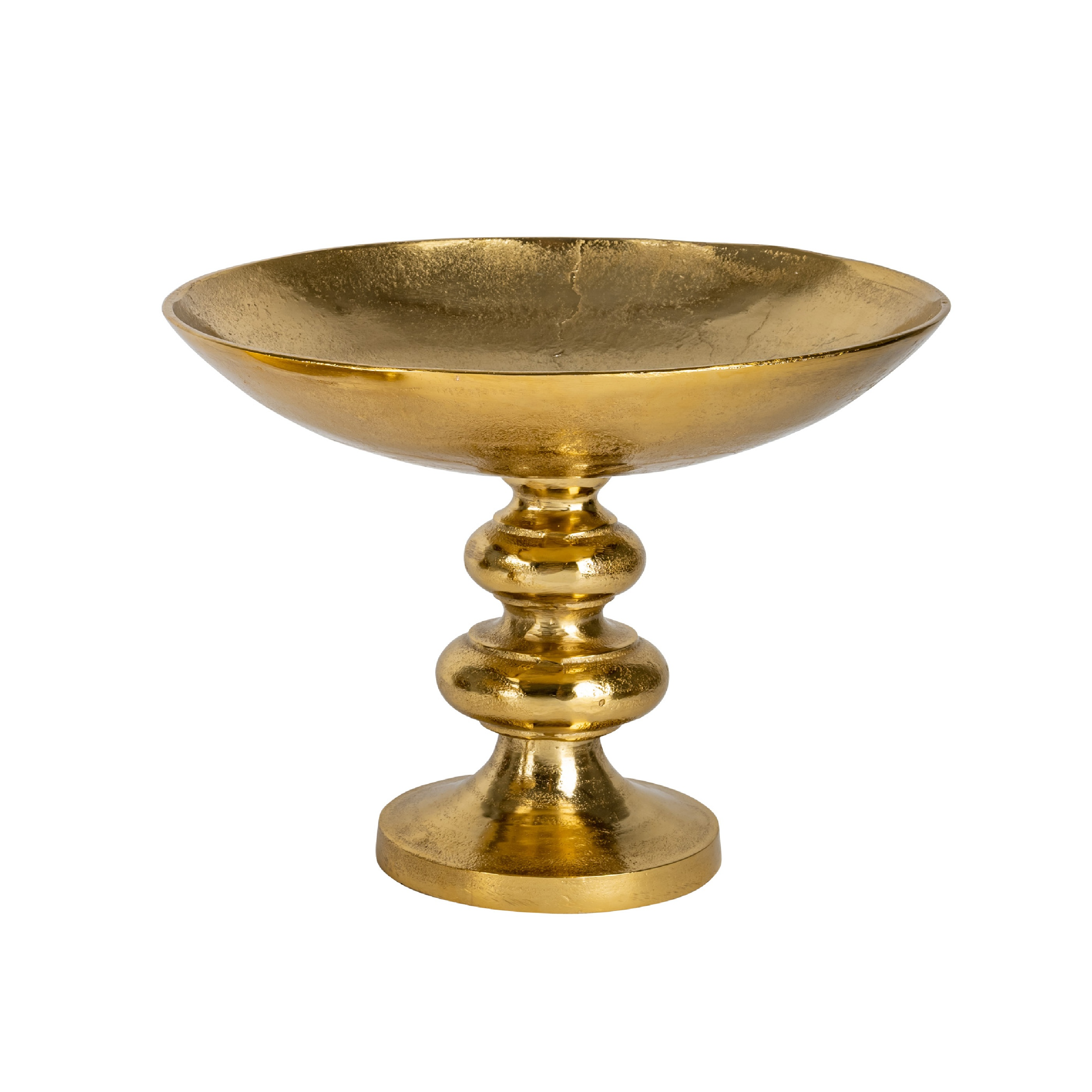Decofinder Schale Auf Fuss, Aluguss, Gold, H: 29 cm  | Schubiger Möbel