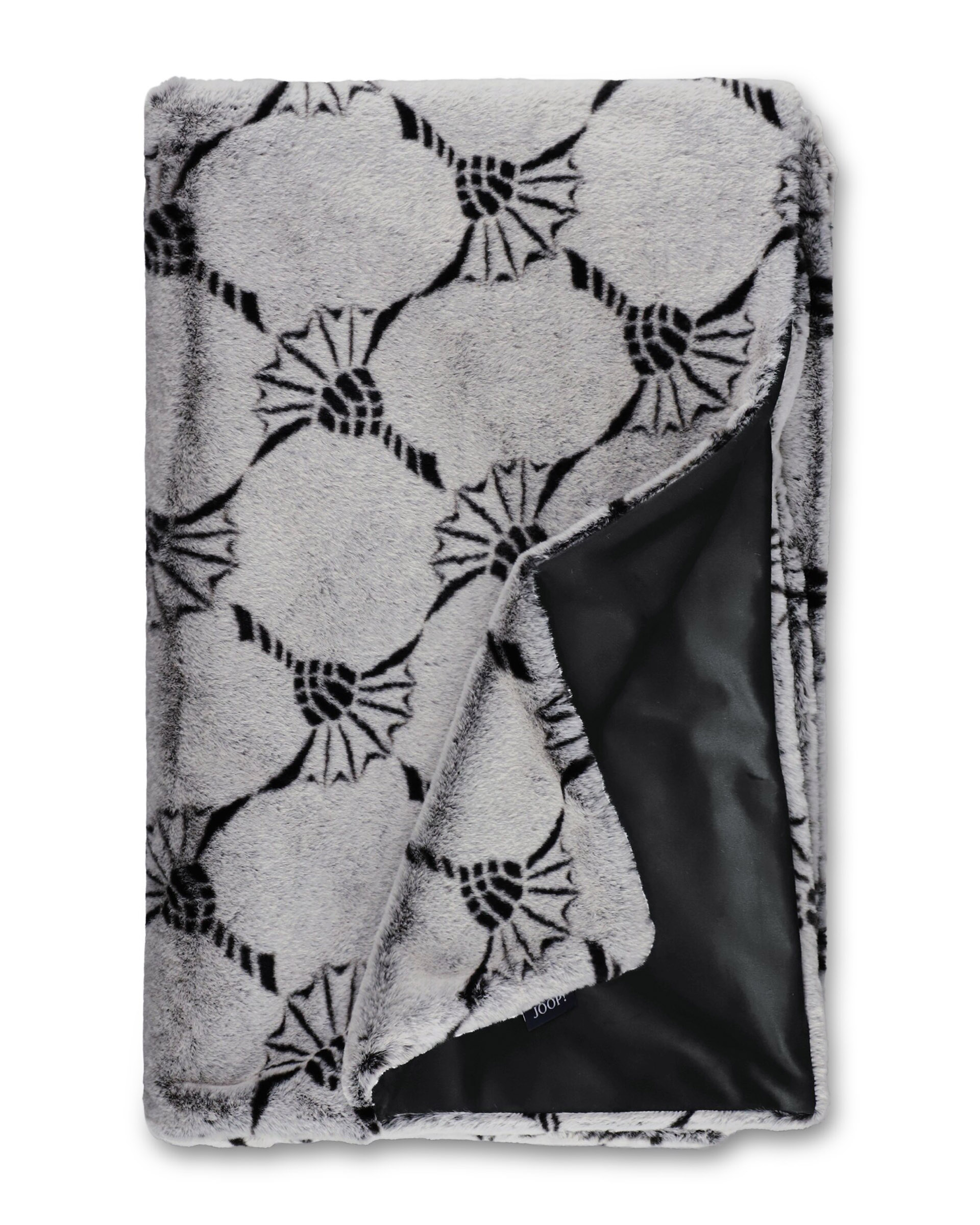 Plaid-Calm Cornflower, Schwarz, 130x170 cm-Stoeckel & Grimmler