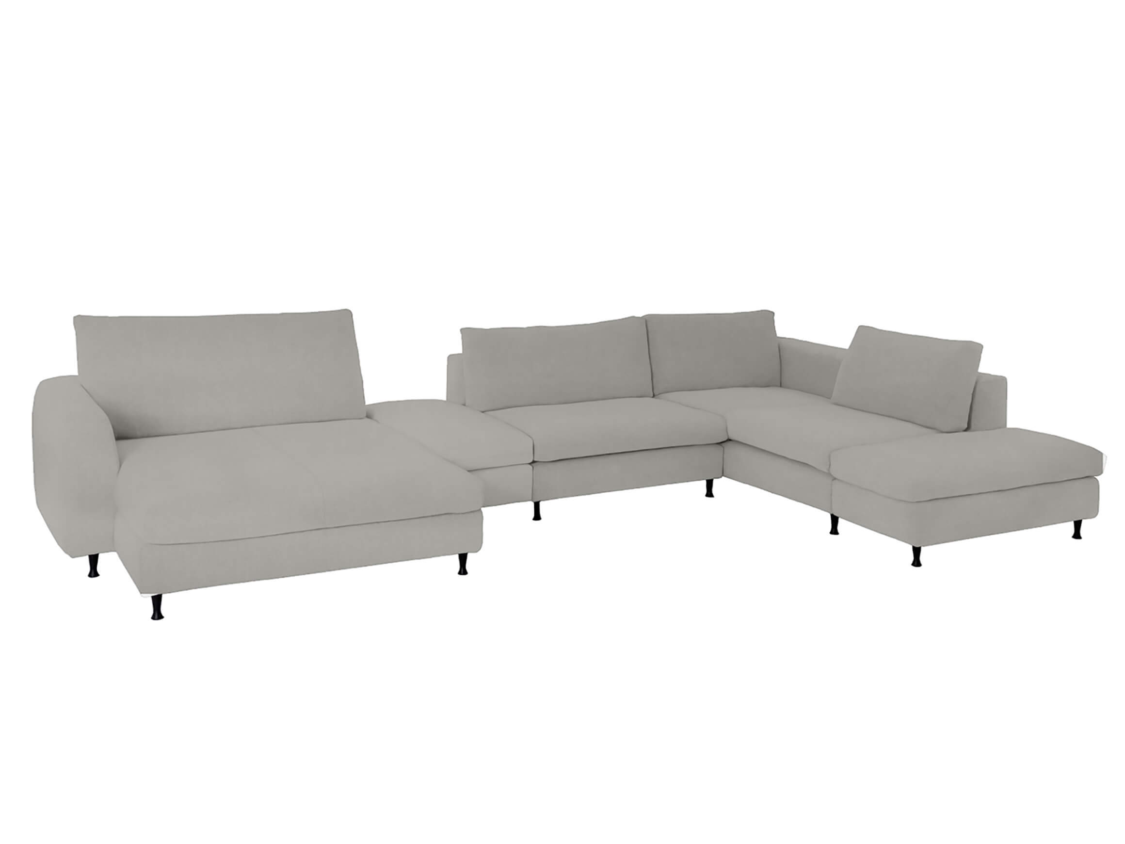 Corner sofa Lorenza Basic Schillig Willi / Colour: Grey / Material: Basic leather