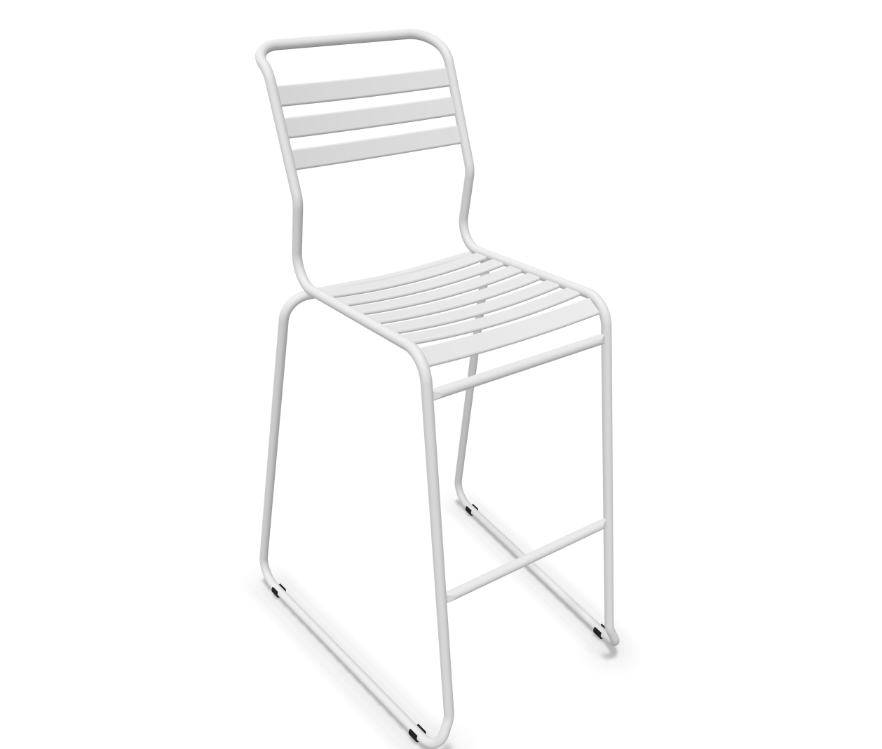 Schaffner Bar-Kufen-Lättlistuhl Säntis Weiss | Schubiger Möbel