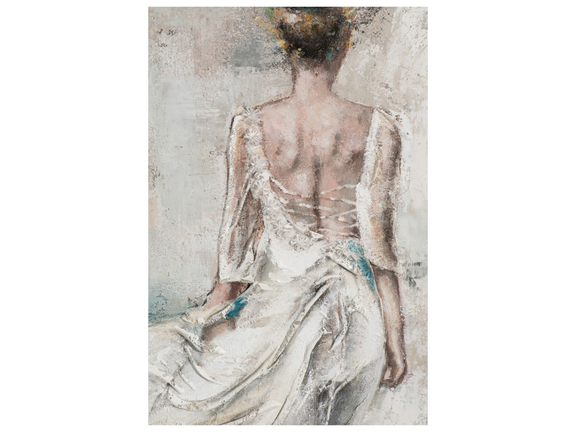 Bild Rückenansicht Frau im Weissen Kleid image LAND