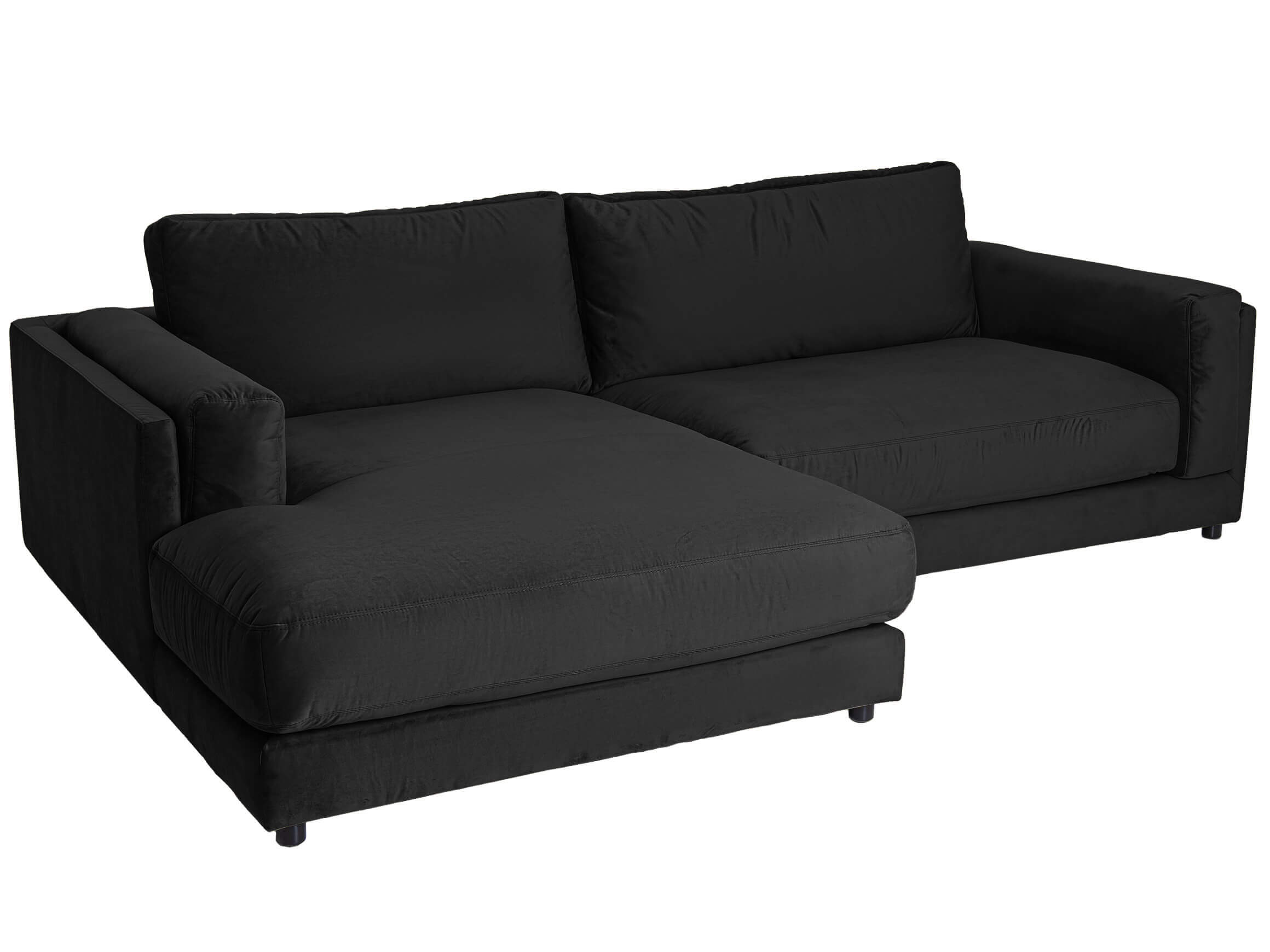 Corner sofa Larry Basic Candy / Colour: Black / Cover material: Basic leather
