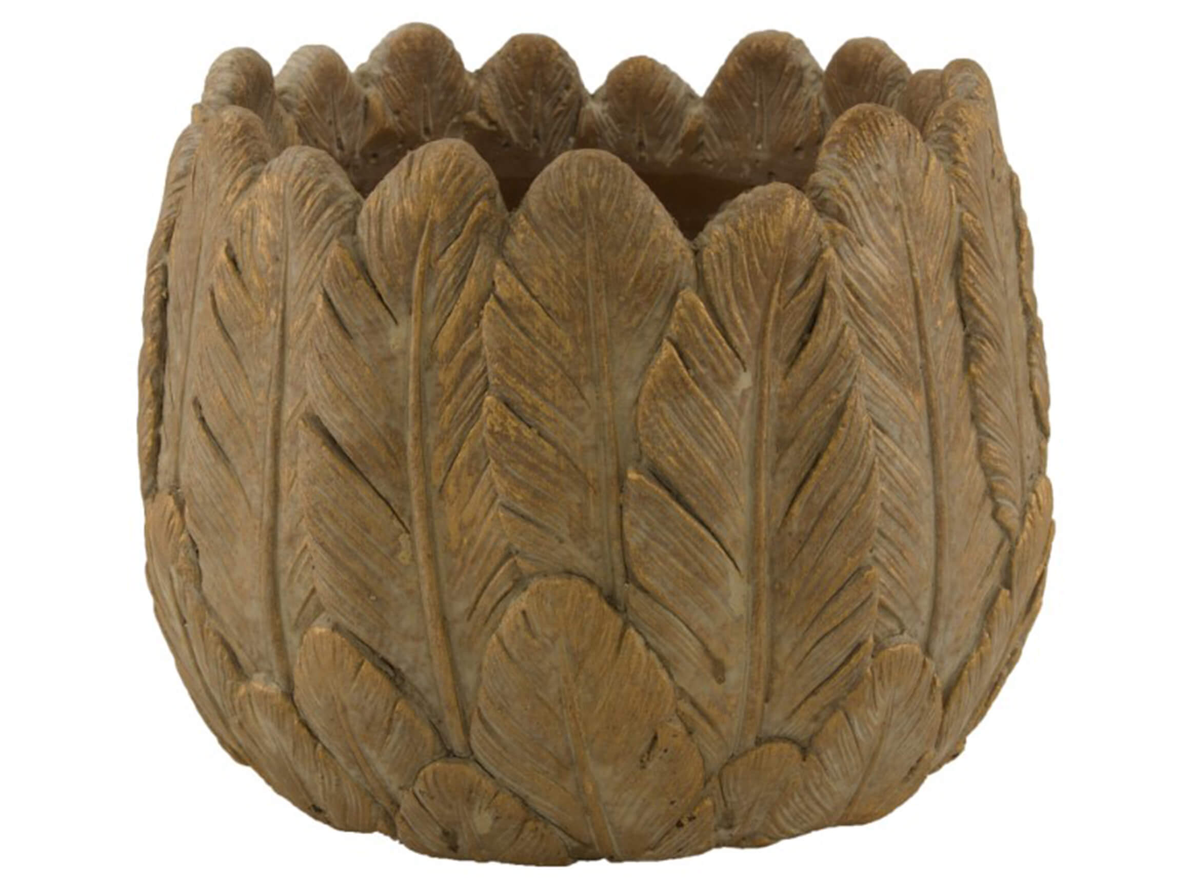 Dijk Gefäss Federn, Antikgold H: 19 cm  | Schubiger Möbel