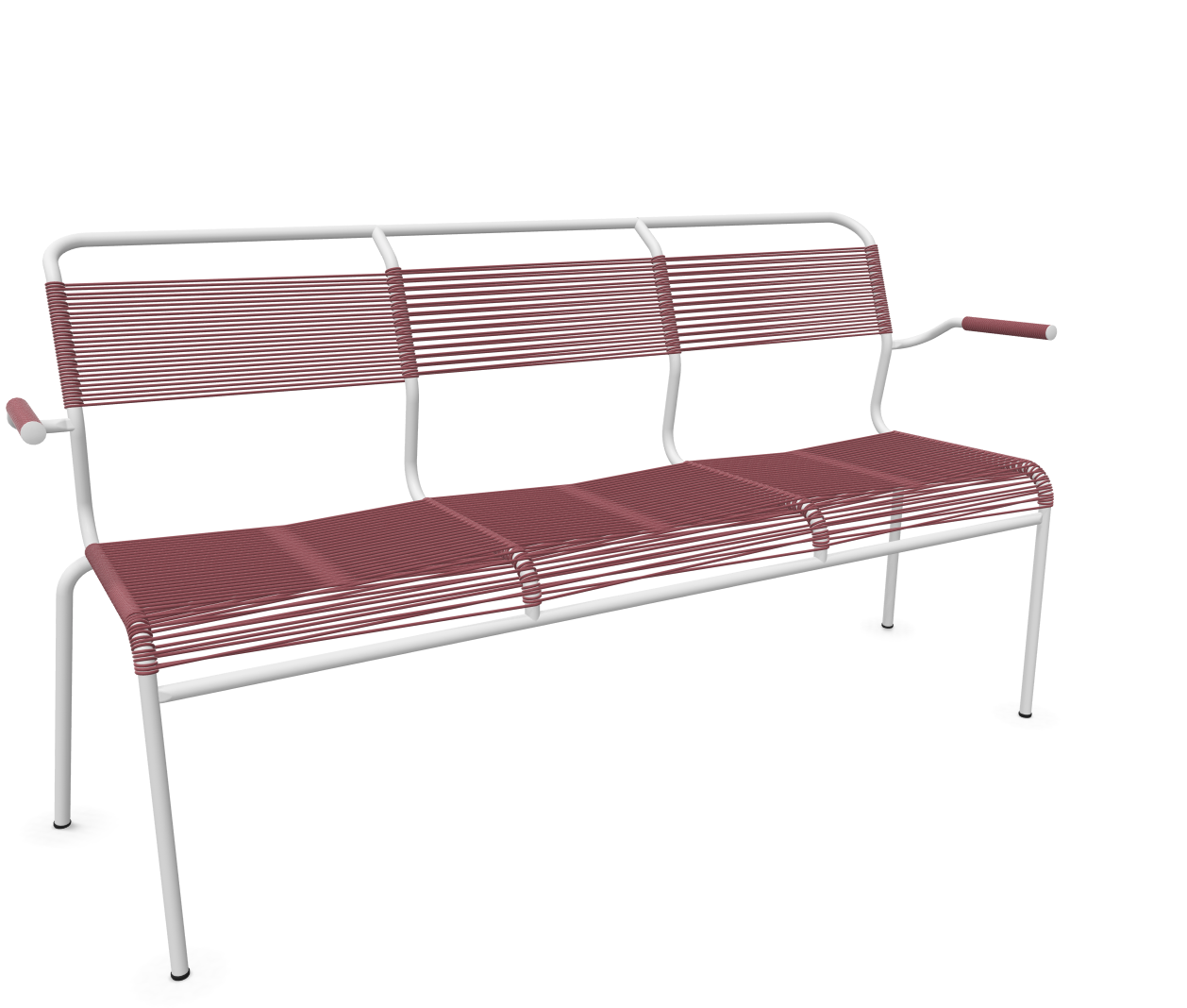 Schaffner Spaghetti-3er-Bank Säntis mit Lehne Rot | Schubiger Möbel