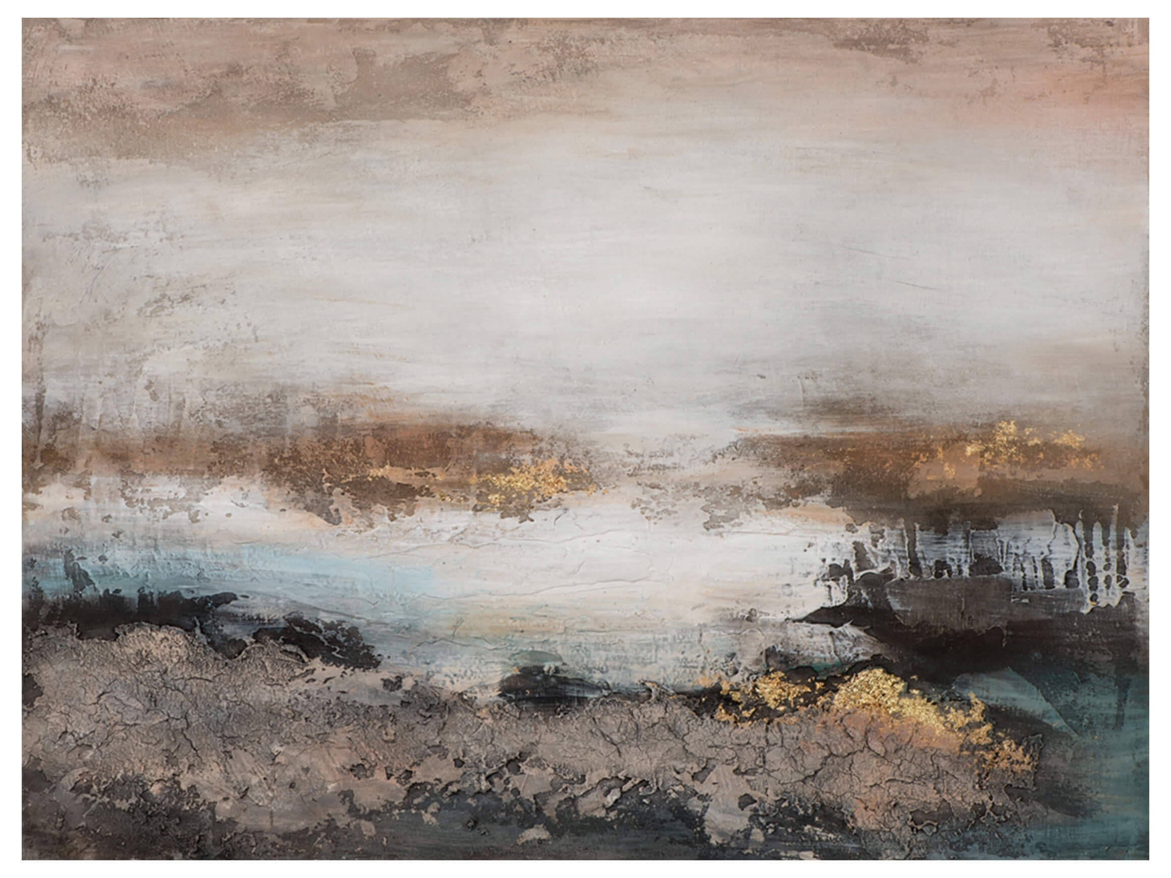 Bild Abstrakte Farbkomposition mit Braun,schwarz, Gold image LAND