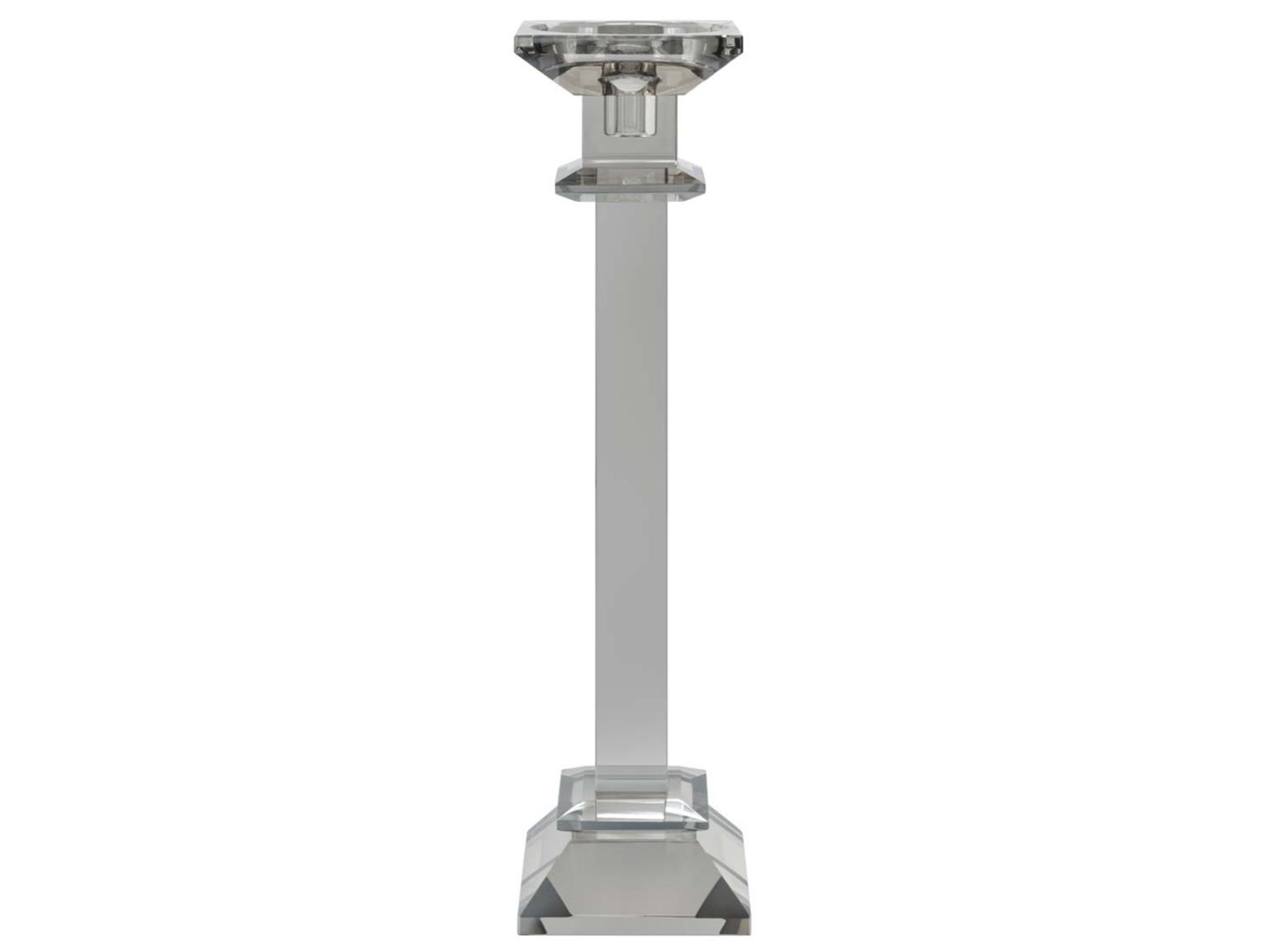 Abhika Kerzenständer Kristallglas Grau H: 36 cm  | Schubiger Möbel