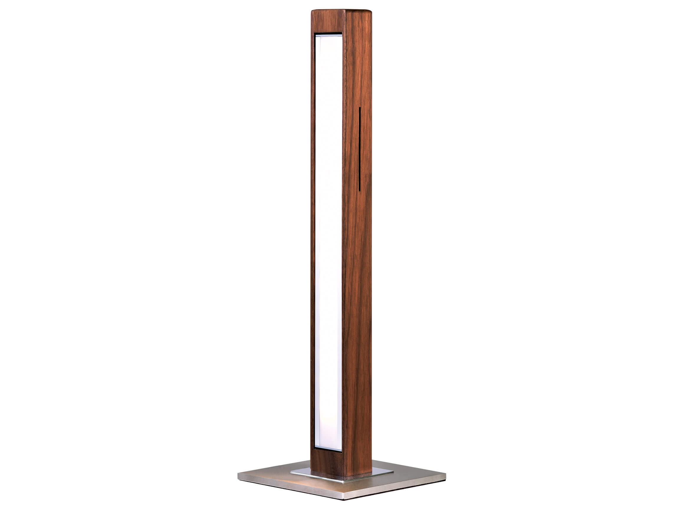 Tischlampe Leana Nussbaum h: 46cm, Leuchte: Nickel Matt Gebürstet