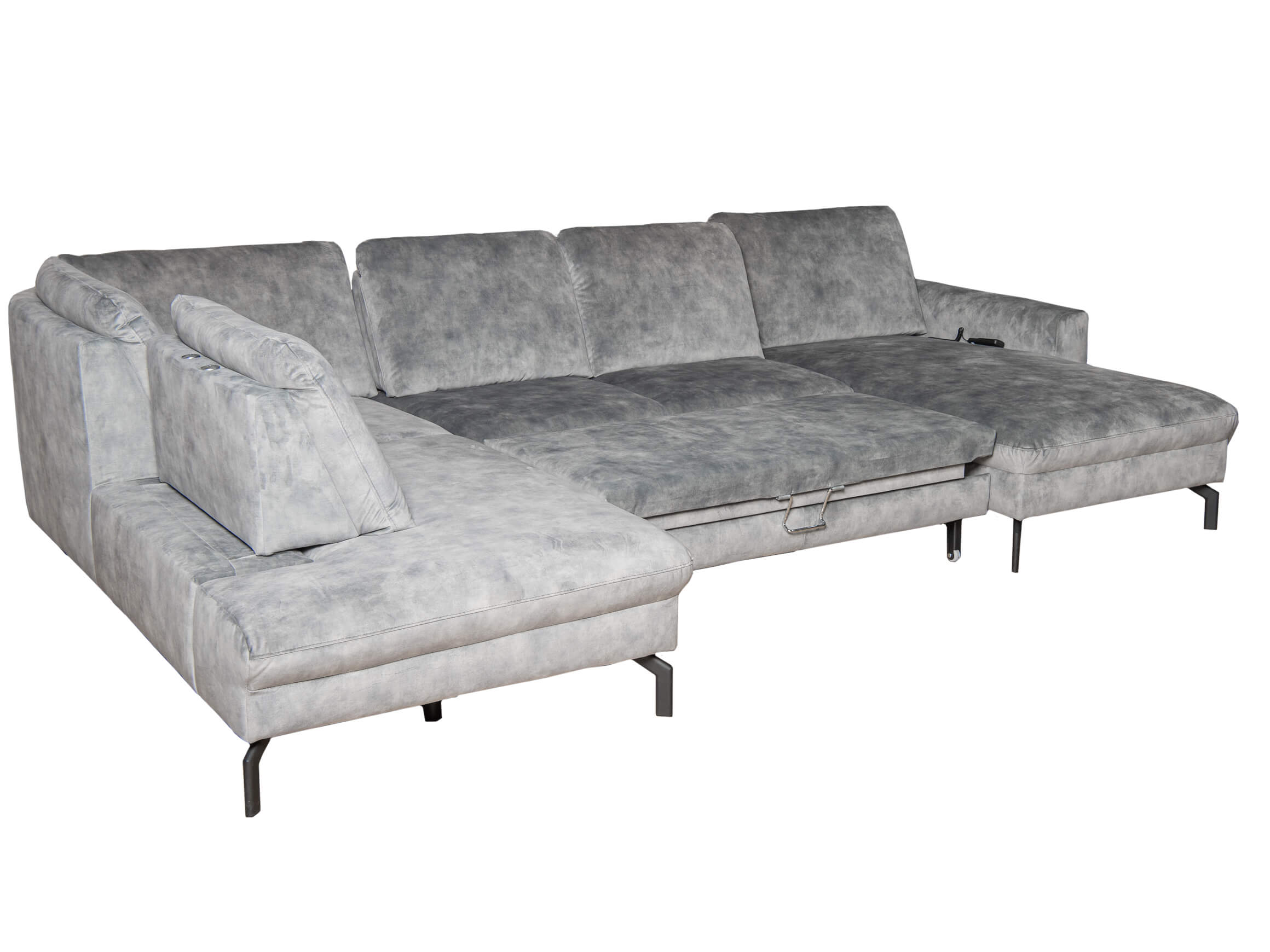 Ecksofa Miles Polipol / Farbe: Salbei / Bezugsmaterial: Stoff