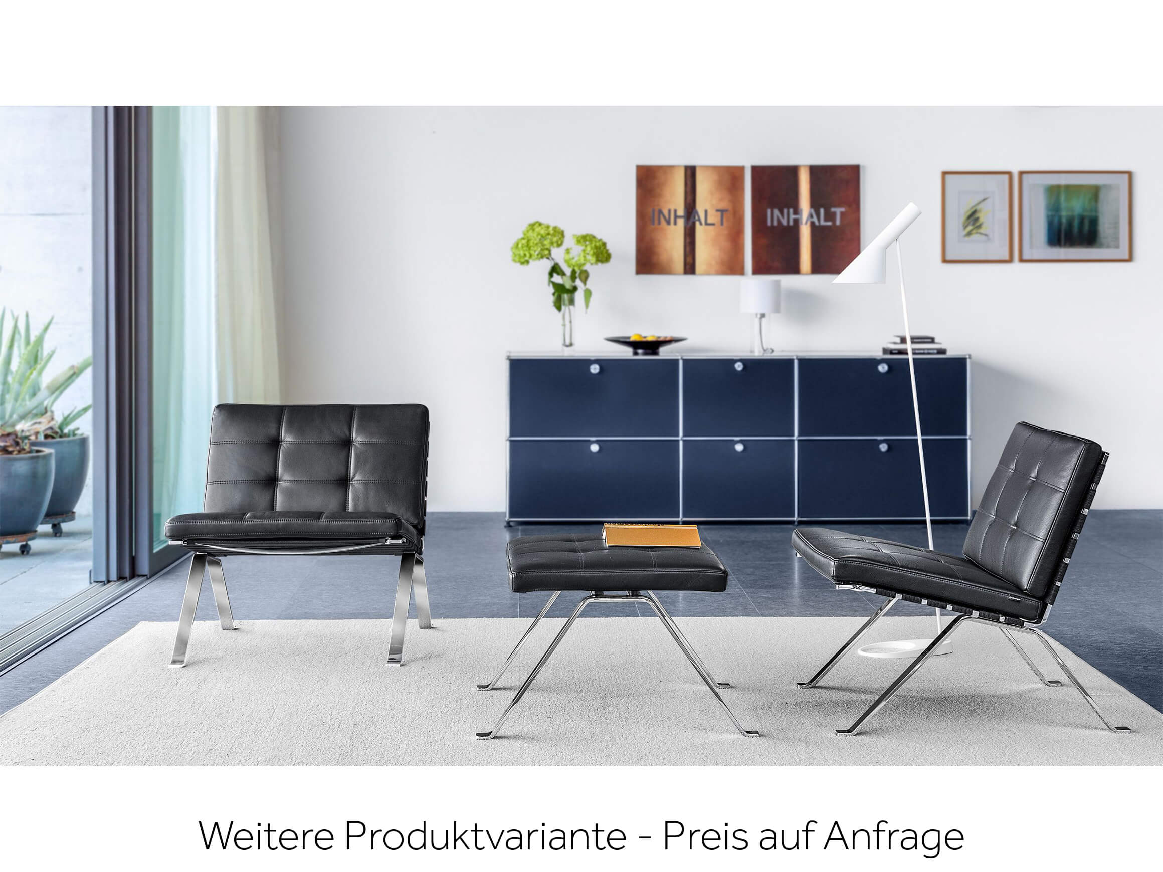 Hocker 1600 Girsberger / Farbe: Schwarz / Bezugsmaterial: Leder