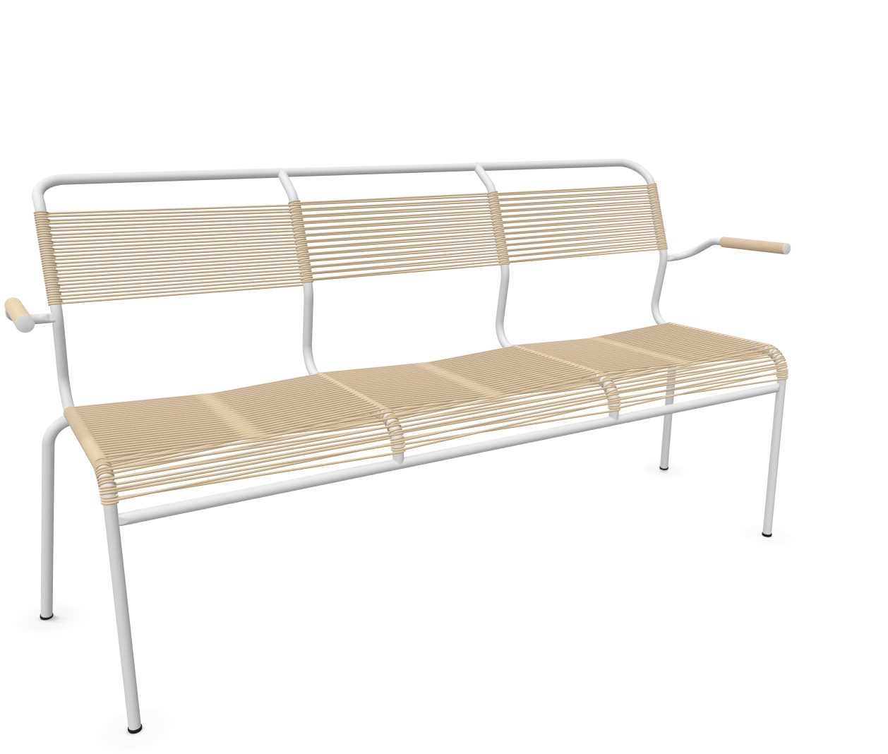 Schaffner Spaghetti-3er-Bank Säntis mit Lehne Braun | Schubiger Möbel