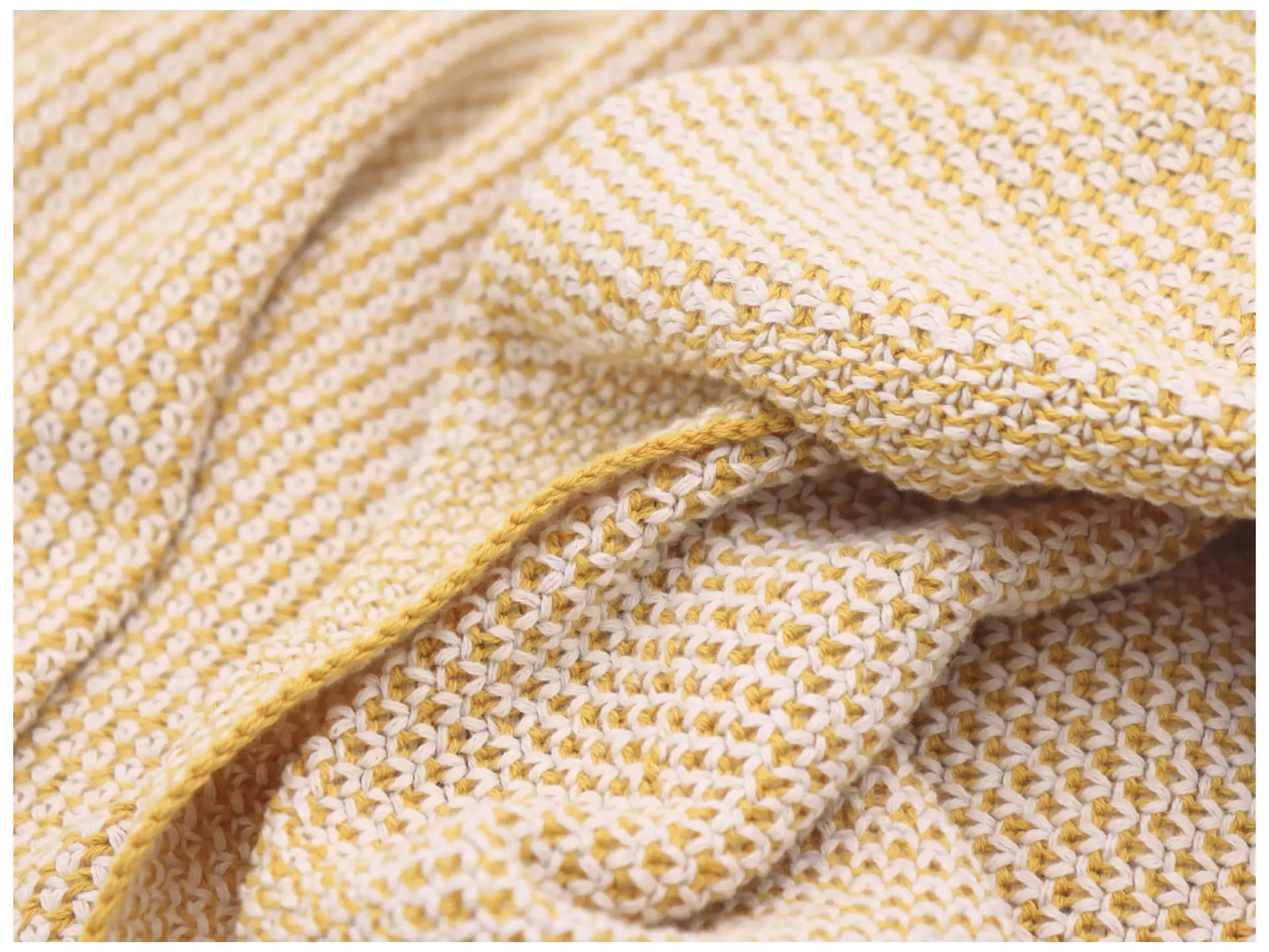 Plaid Light Knit Gold-Ecru 130x170 cm Biederlack