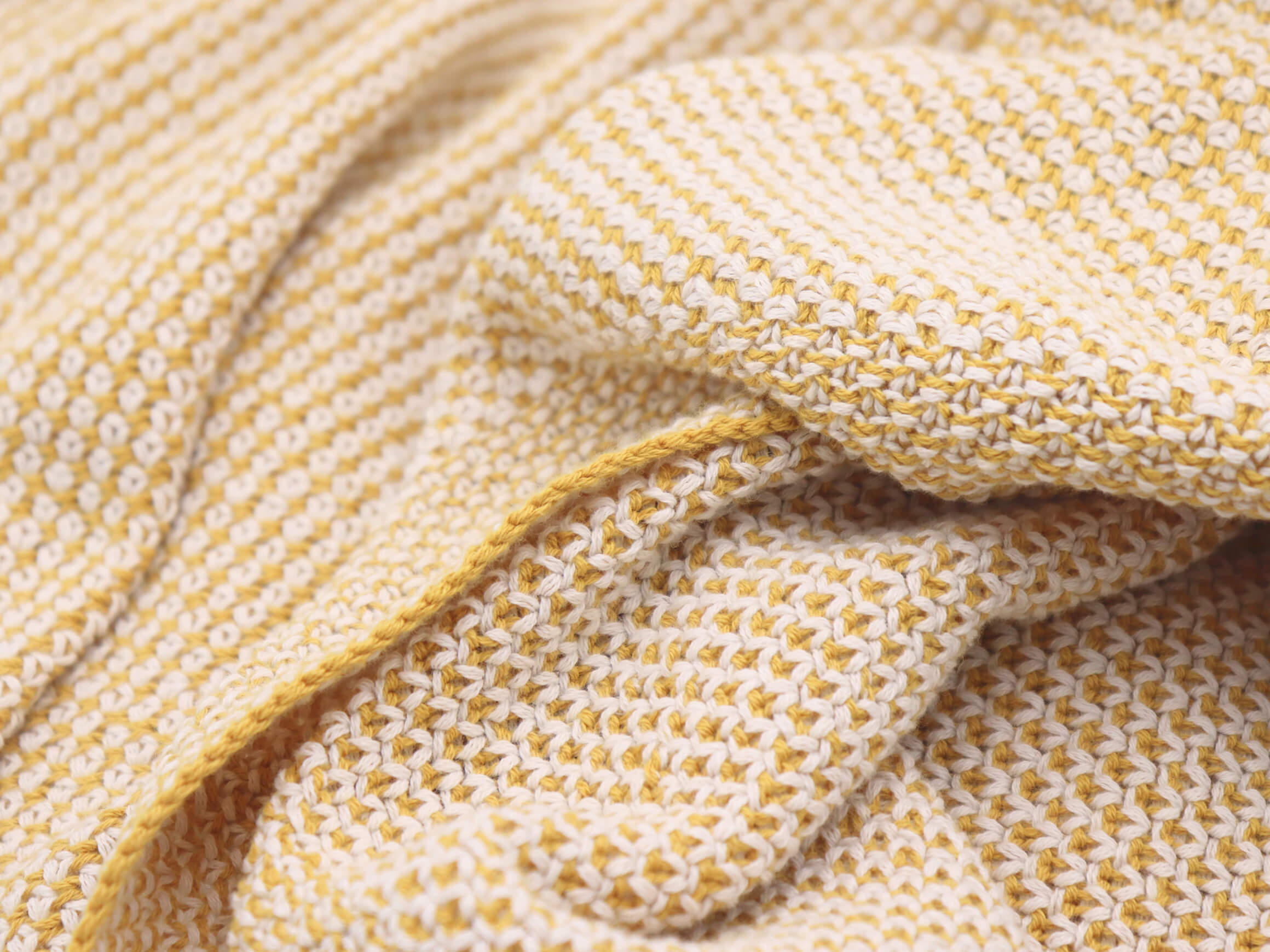 Plaid Light Knit Gold-Ecru 130x170 cm Biederlack