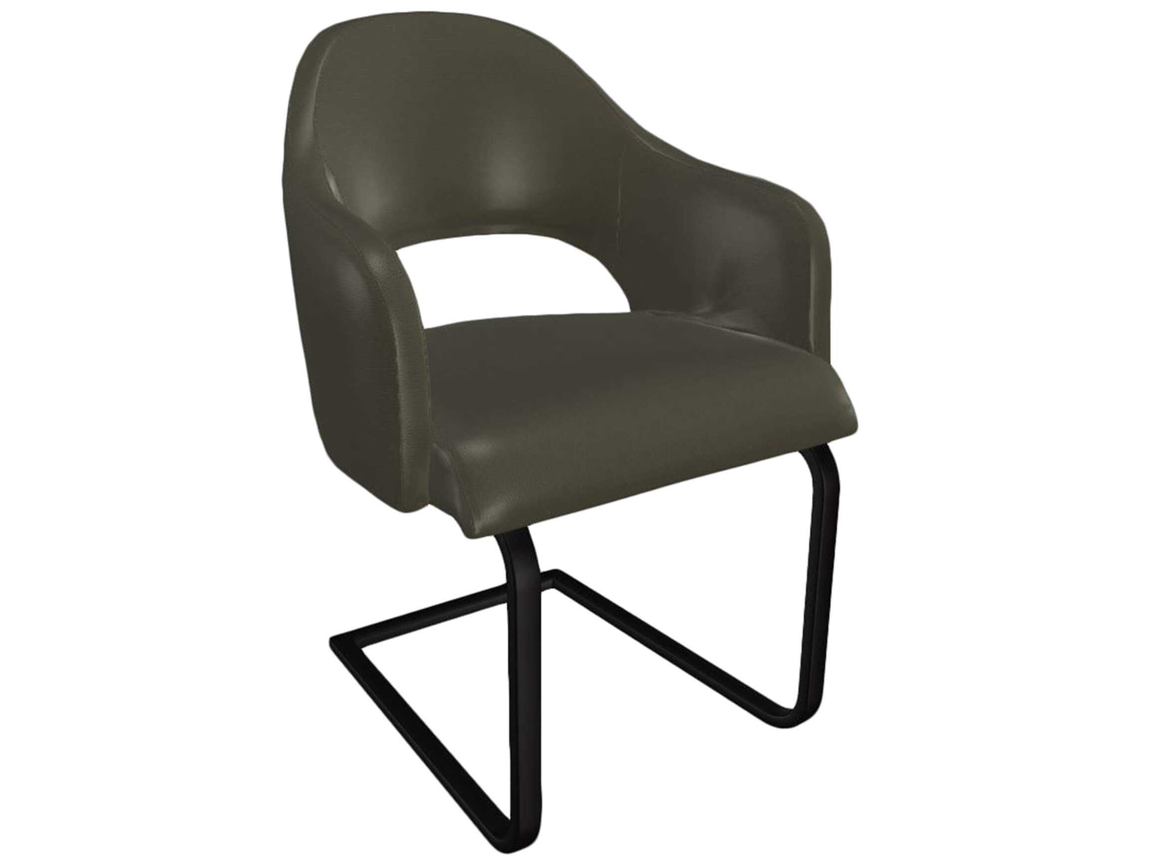 Freischwinger Salesa Trendstühle / Farbe: Smog / Material: Leder