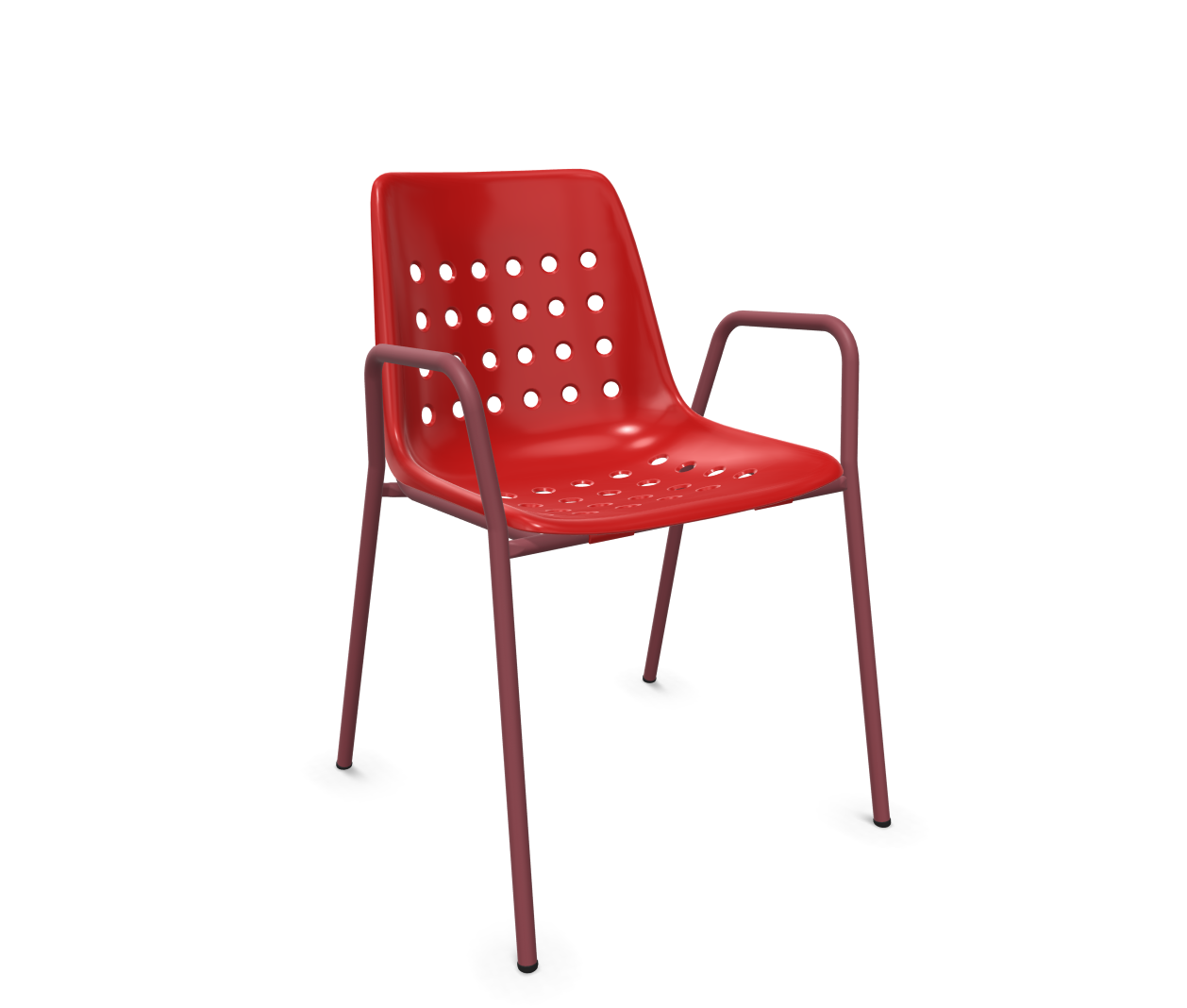 Schaffner Schalen-Stuhl Bermuda mit Armlehne Rot | Schubiger Möbel