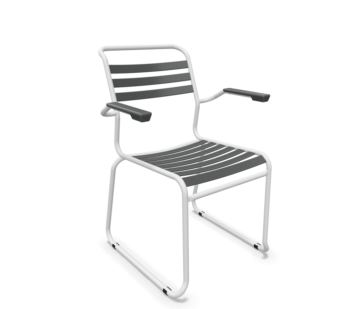 Schaffner Kufen-Lättli-Stuhl Säntis mit Lehne Grau | Schubiger Möbel