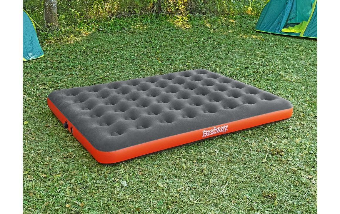 Matelas gonflable Roll et Relax Queen gris/rouge, 203x152 cm