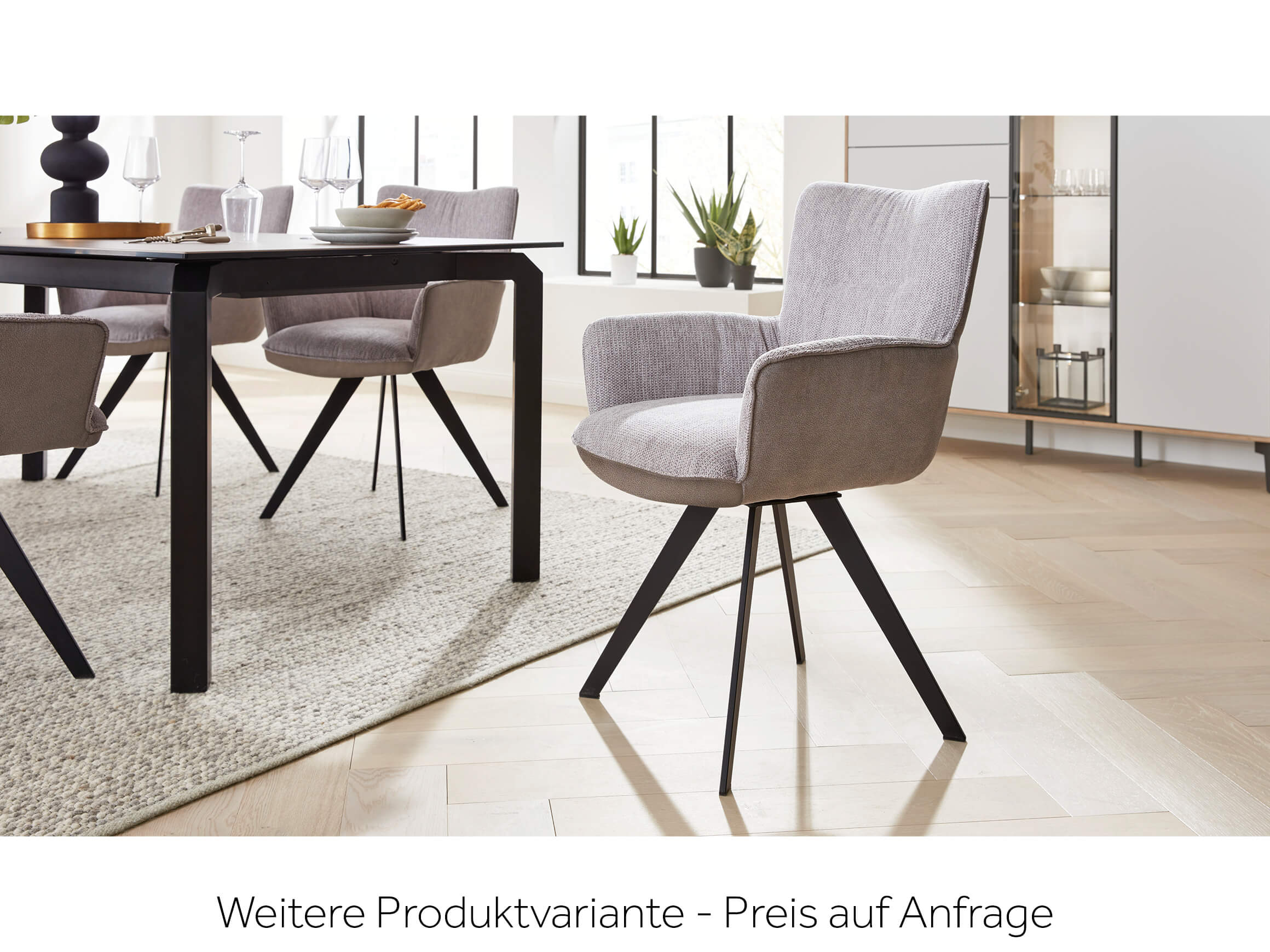 Drehstuhl Pancho Eisenstativ Niehoff / Farbe: Platingrau / Bezugsmaterial: Microfaser Stoff