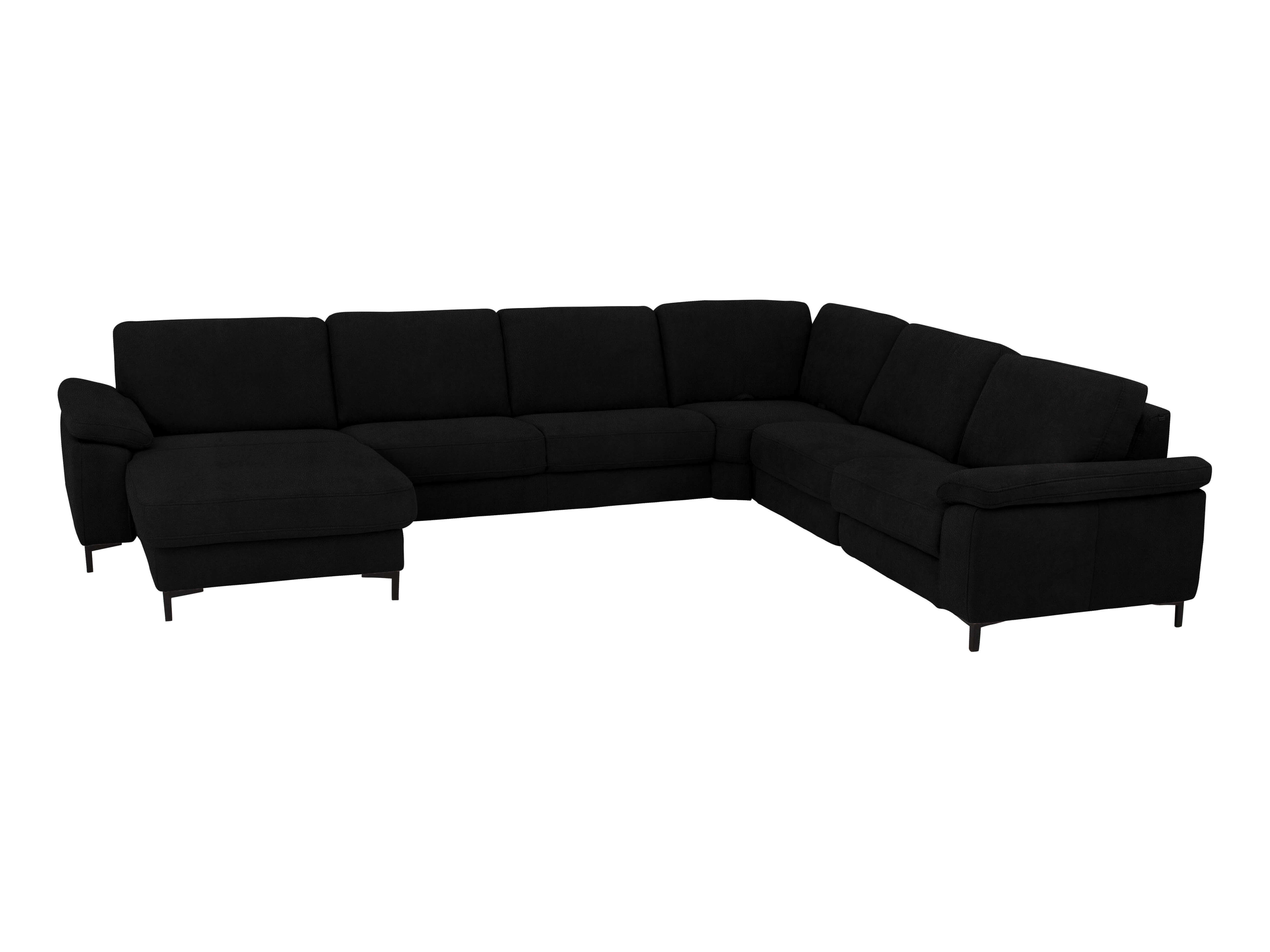 Ecksofa Shetland Basic Wohnlandschaft Polipol / Farbe: Schwarz / Material: Leder Basic
