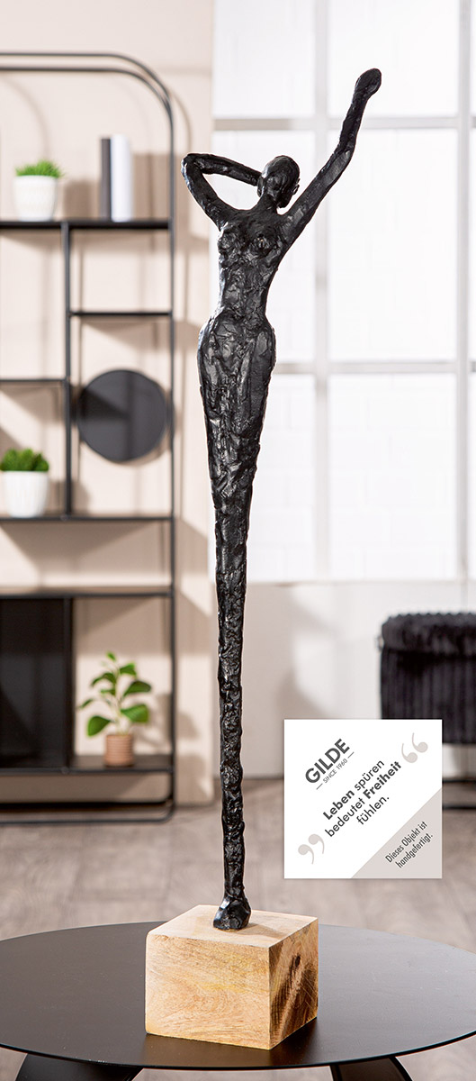 Figur Alive, Schwarz, Naturfarben H: 77 cm Gilde